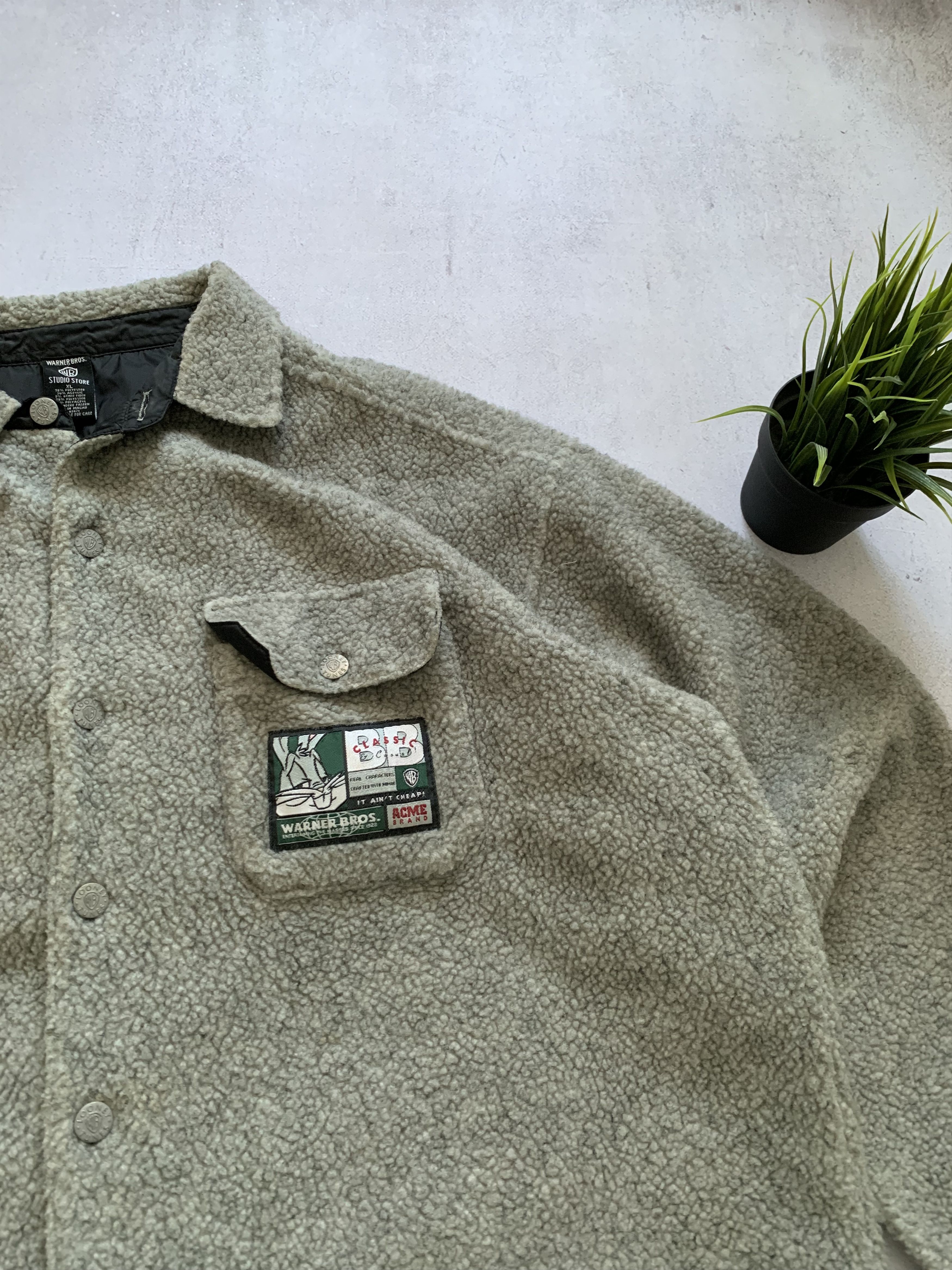 Warner Bros Vintage Warner Bros Jacket Fleece Overshot Baggy 90s Y2K Size US XL / EU 56 / 4 - 2 Thumbnail