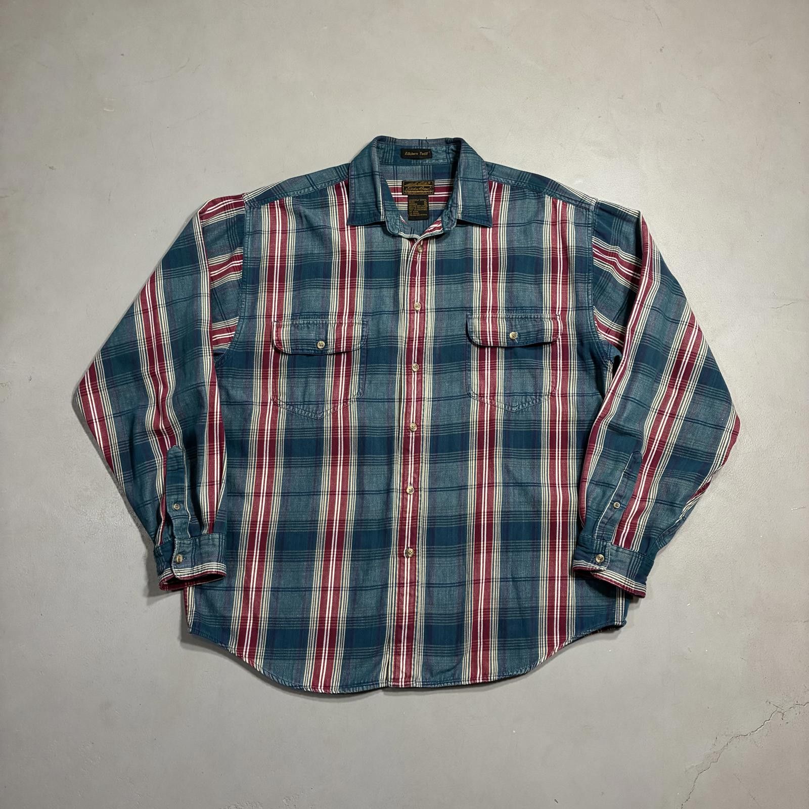 Eddie Bauer Vintage Eddie Bauer Flannel Shirt Men's XL Elkhorn Twill 90s Size US XL / EU 56 / 4 - 1 Thumbnail