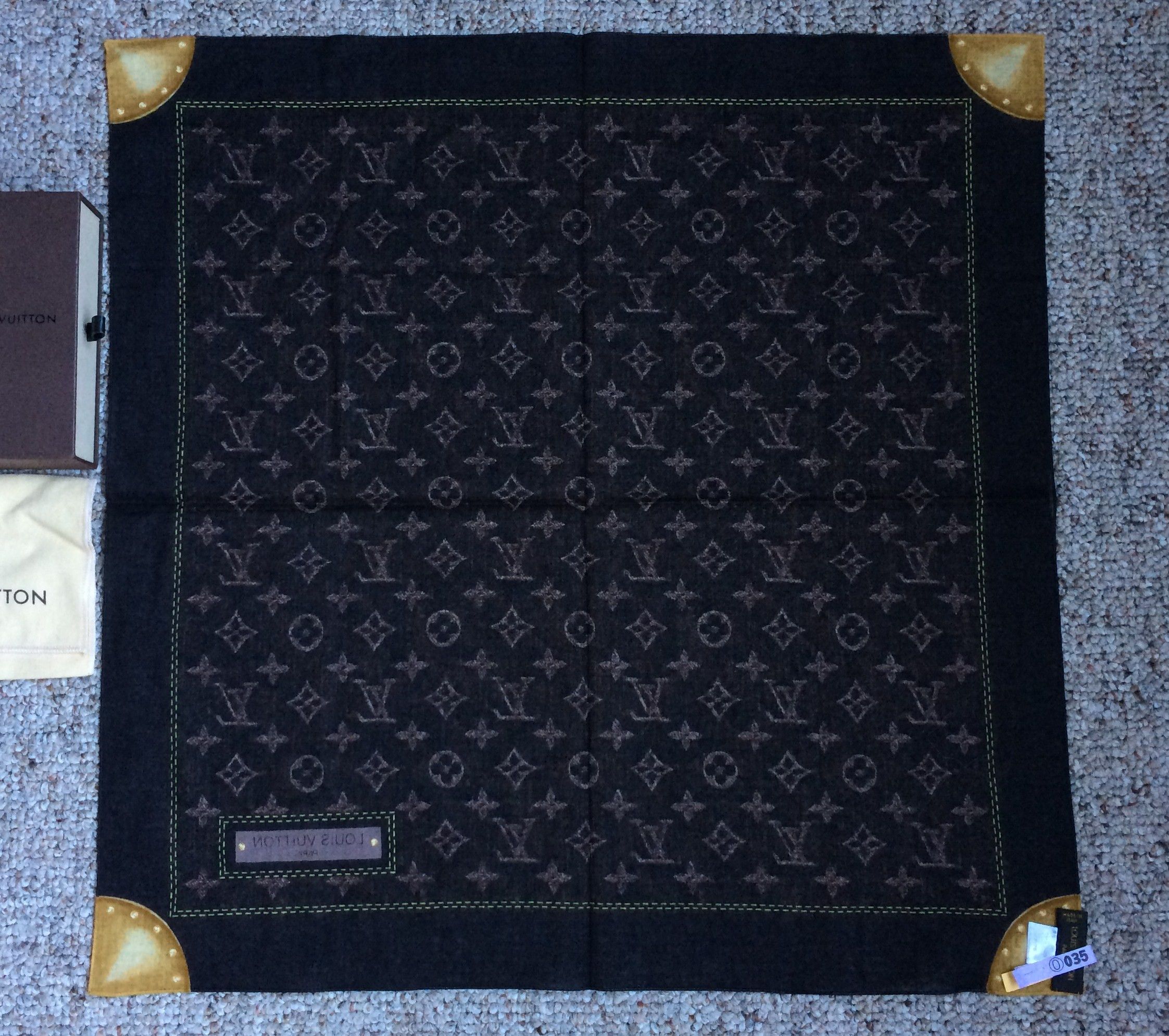 Louis Vuitton S/S 2006 Louis Vuitton Denim Monogram Scarf Size ONE SIZE - 5 Thumbnail
