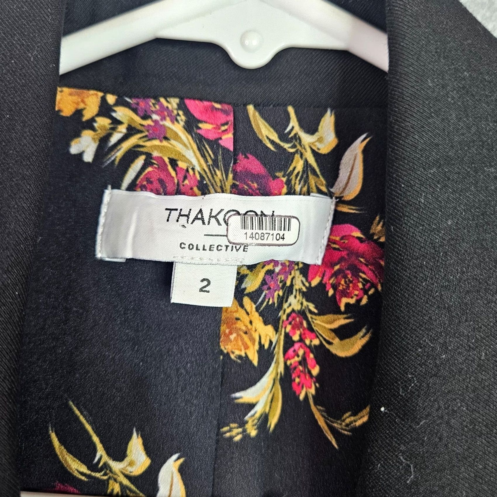 THAKOON THAKOON Collection Jacket 2 Black Floral Lining Two Button Womens Regular Size 2 Set: Polyester Nylon Spandex Zip Lightweight Size XS / US 0-2 / IT 36-38 - 3 Thumbnail
