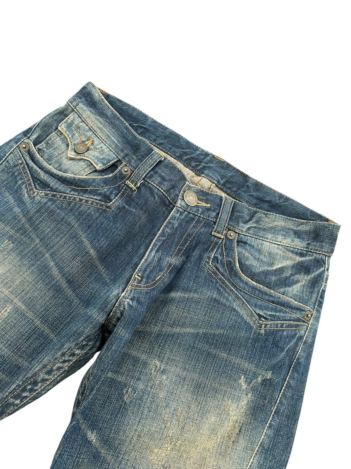 Kapital FLARE RATTLE TRAP PUNK STYLE DISTRESSED DENIM JEANS ☠️🎌 Size US 34 / EU 50 - 5 Thumbnail