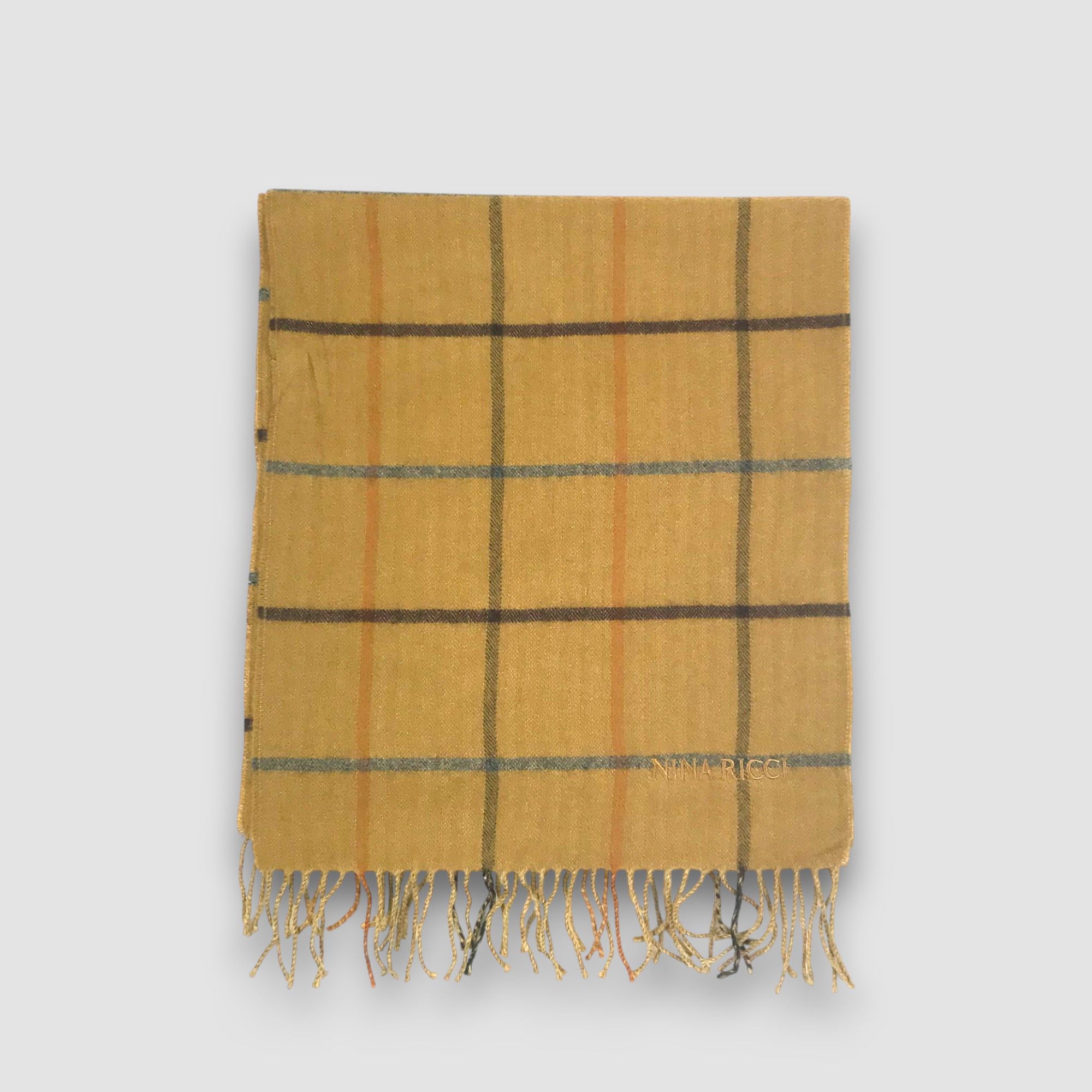 Nina Ricci Vintage Nina Ricci Scarf Plaid Winter Muffler Wool Scarves Size ONE SIZE - 2 Thumbnail