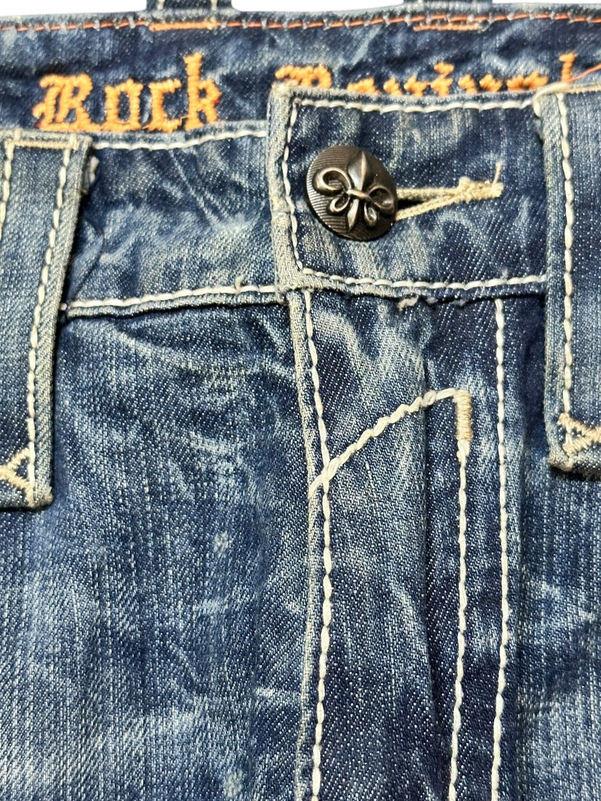 Rock Revival Vintagw Rock Revival Kurt Straight Faded Studded Denim Size US 34 / EU 50 - 7 Thumbnail