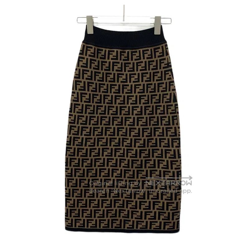 Fendi Fendi Dark brown logo lettering full print casual knitted Size 42" / US 20 - 2 Thumbnail