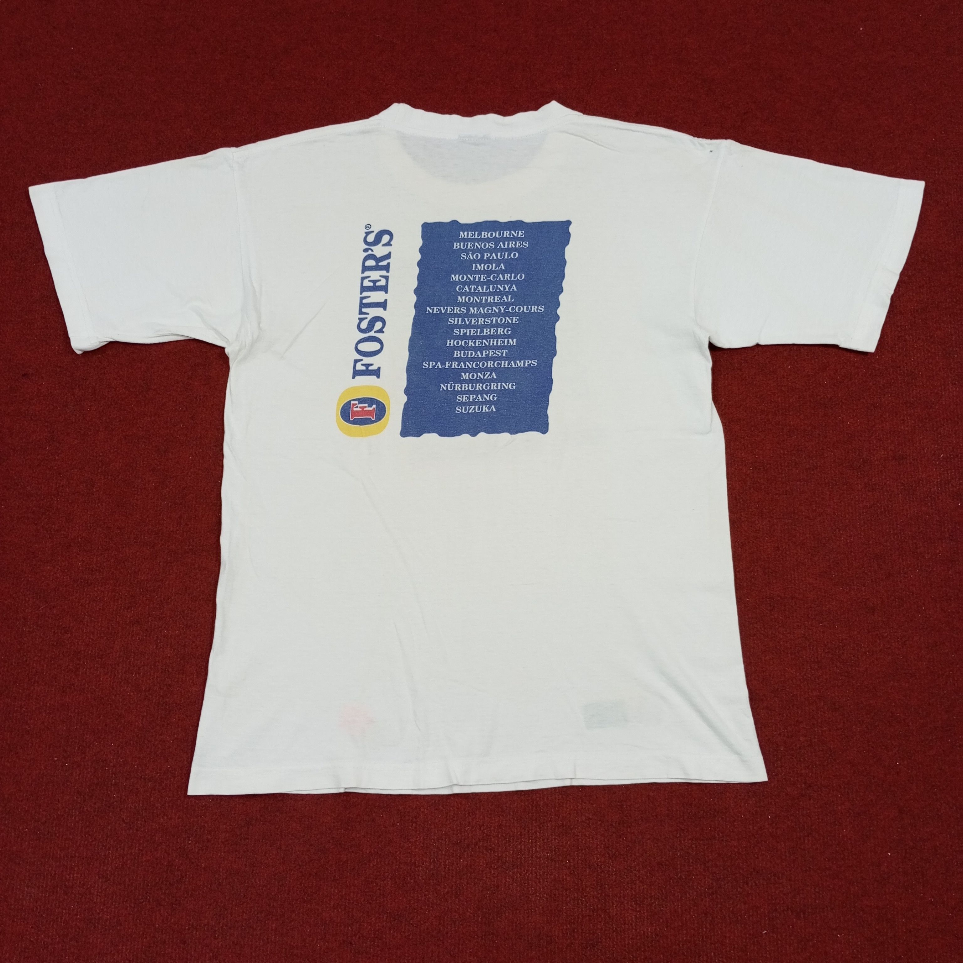 Vintage Foster's Racing Formula One F1 Tour Vintage Tshirt Size US M / EU 48-50 / 2 - 3 Thumbnail