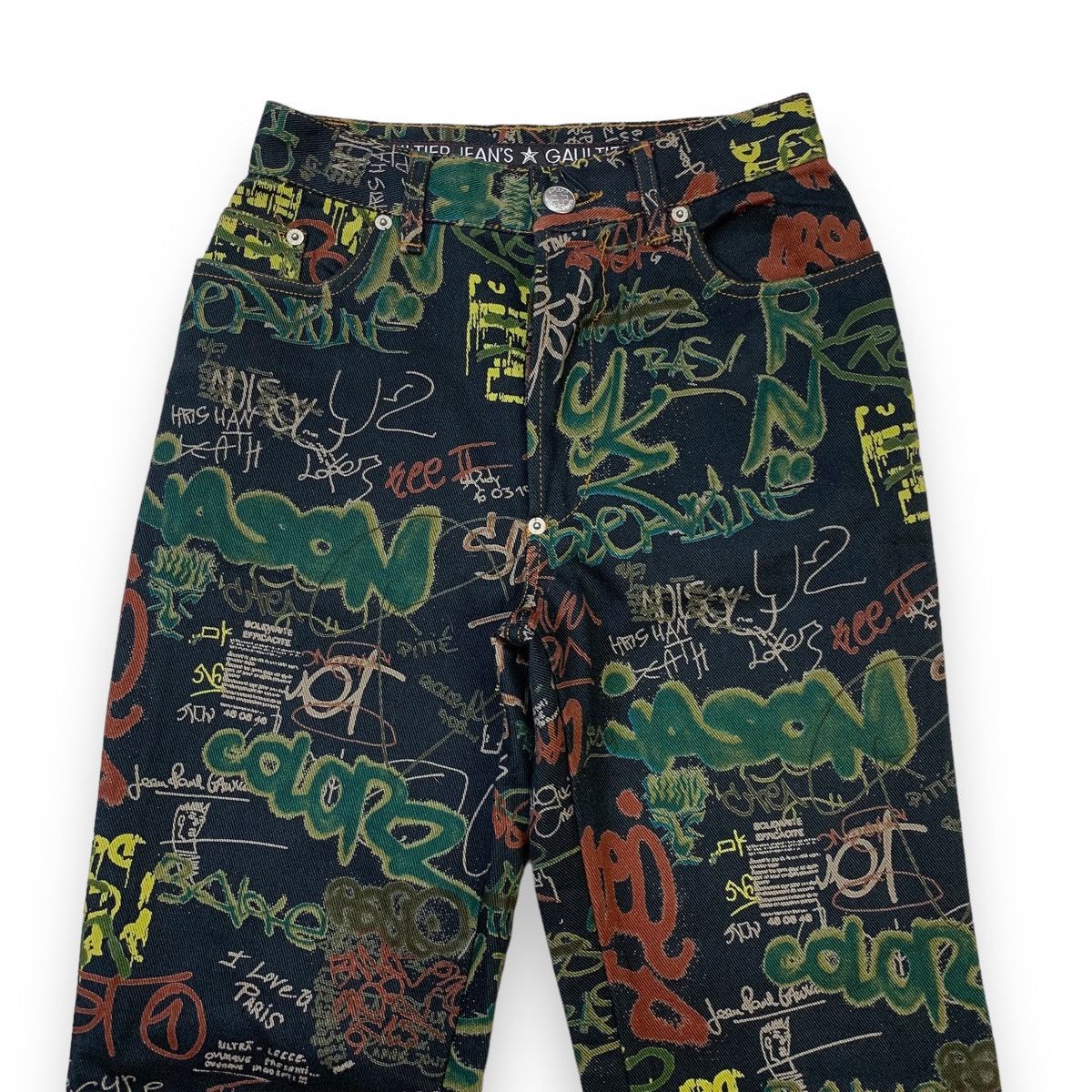 Jean Paul Gaultier Vtg archive jean paul gaultier ss 94 graffiti denim pants Size US 26 / EU 42 - 3 Thumbnail
