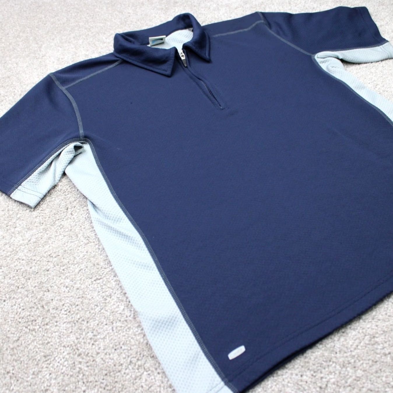 Alo Alo Polo Shirt Mens Medium Blue Short Sleeve 1/4 Zip Performance Golf Shirt Size US M / EU 48-50 / 2 - 5 Thumbnail
