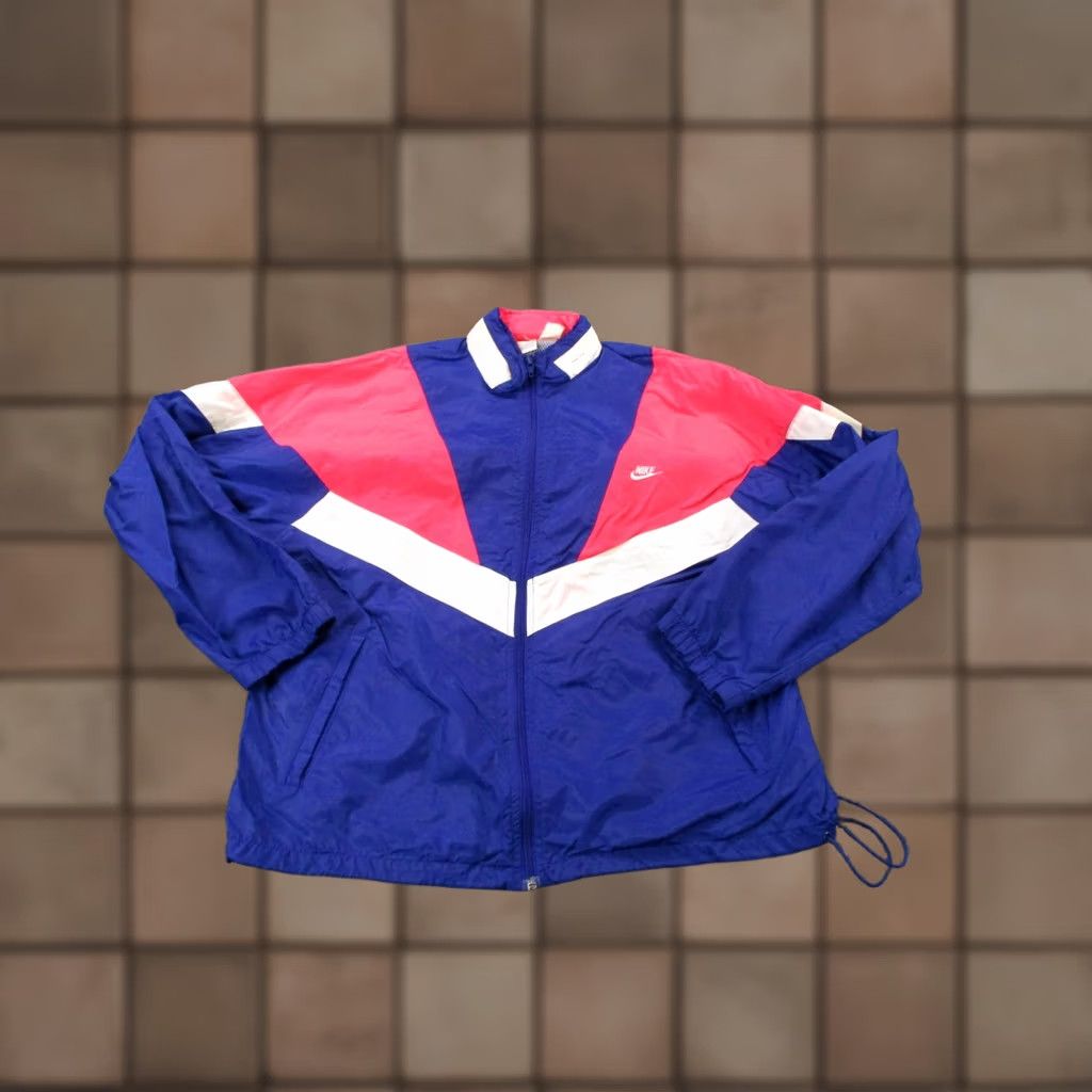 Nike Nike Jacket Women's L Pink Blue Nylon Windbreaker Track Retro 90s - Multicolor Full Zip Wind Resistant Logo Pockets Photo Measurements Included Size L / US 10 / IT 46 - 1 Thumbnail