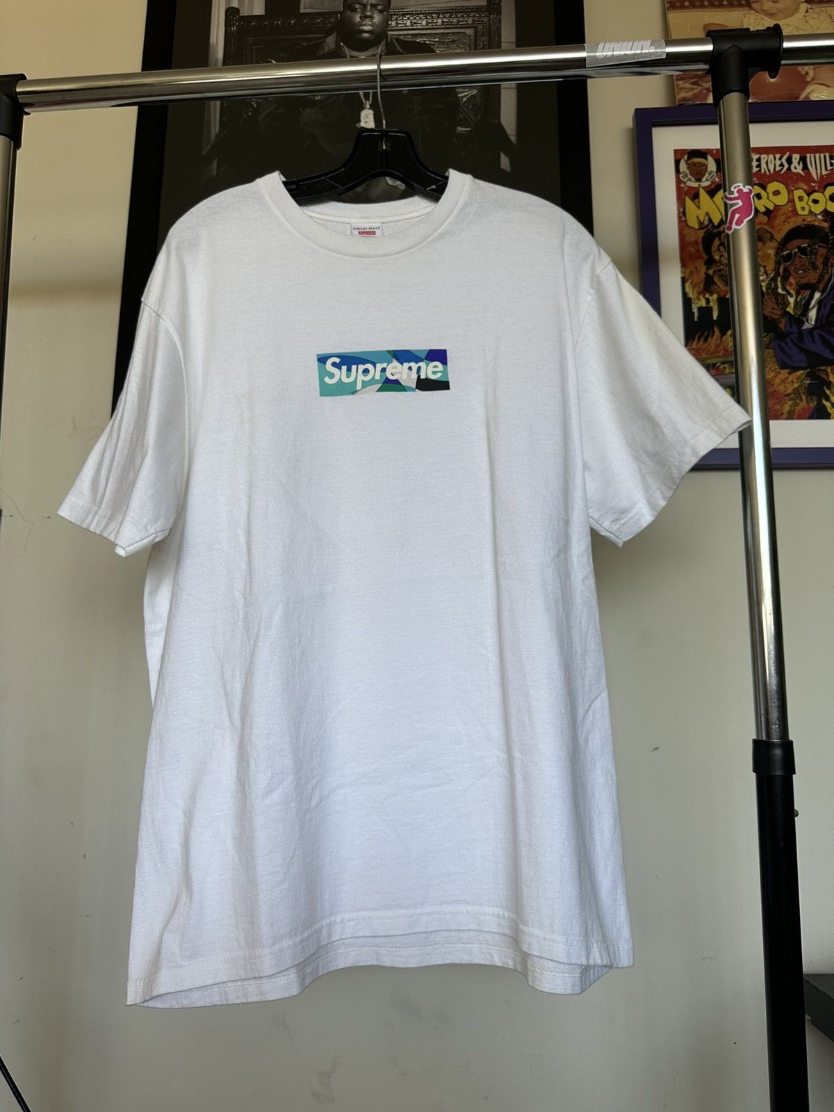 Supreme Supreme Emilio Pucci Box Logo Tee white/Blue | Grailed