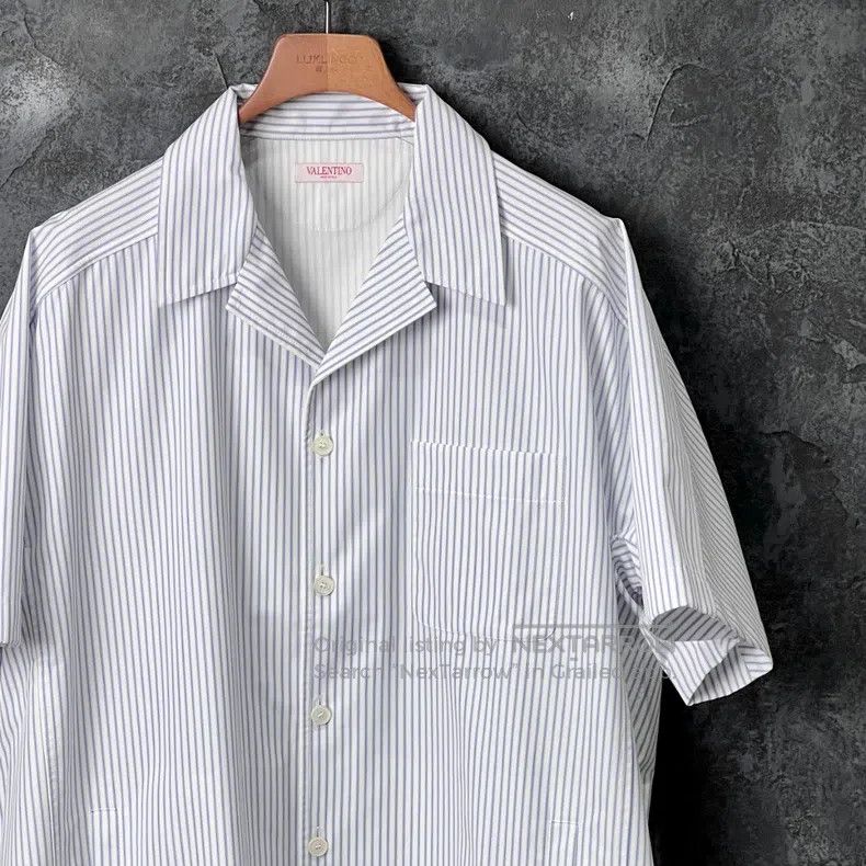 Valentino Valentino Striped cotton short-sleeved shirt Size US M / EU 48-50 / 2 - 3 Thumbnail
