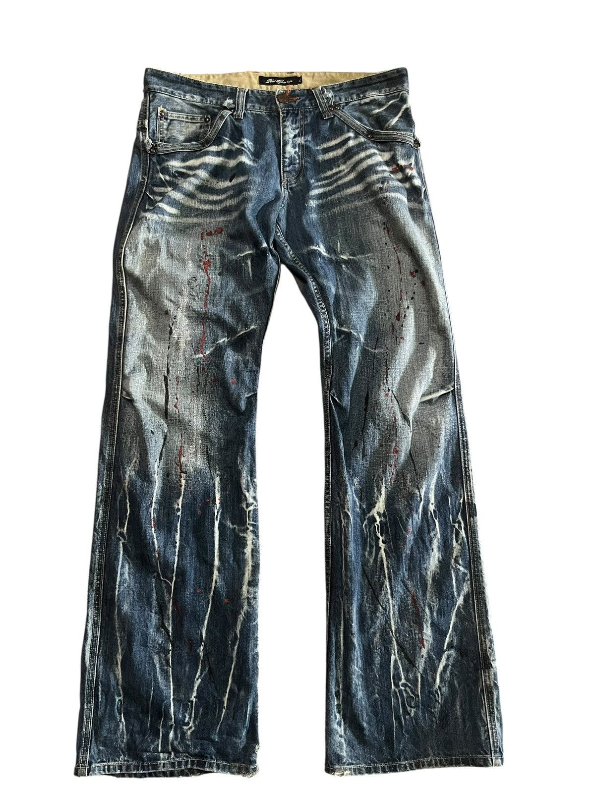 If Six Was Nine Root ThREE Splash Paints Denim Pants Size US 34 / EU 50 - 1 Thumbnail