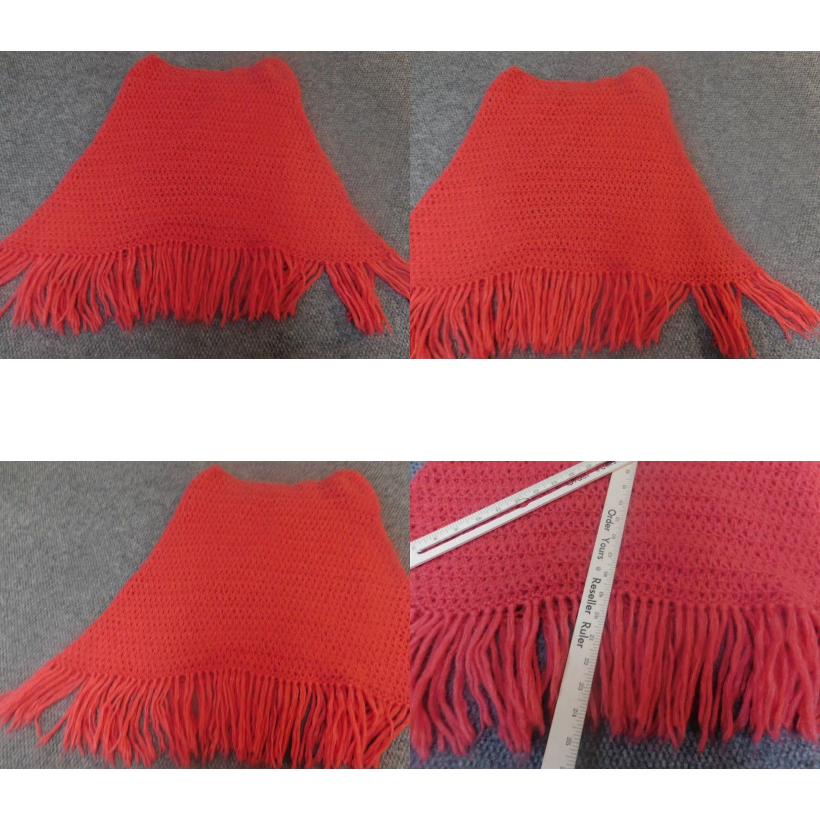 Vintage INC International Concepts Womens Skirt Knee Length A-Line Knit Red 32 Regular Wool Cotton Polyester Ruffle Zip Size 24" / US 00 / IT 34 - 8 Thumbnail
