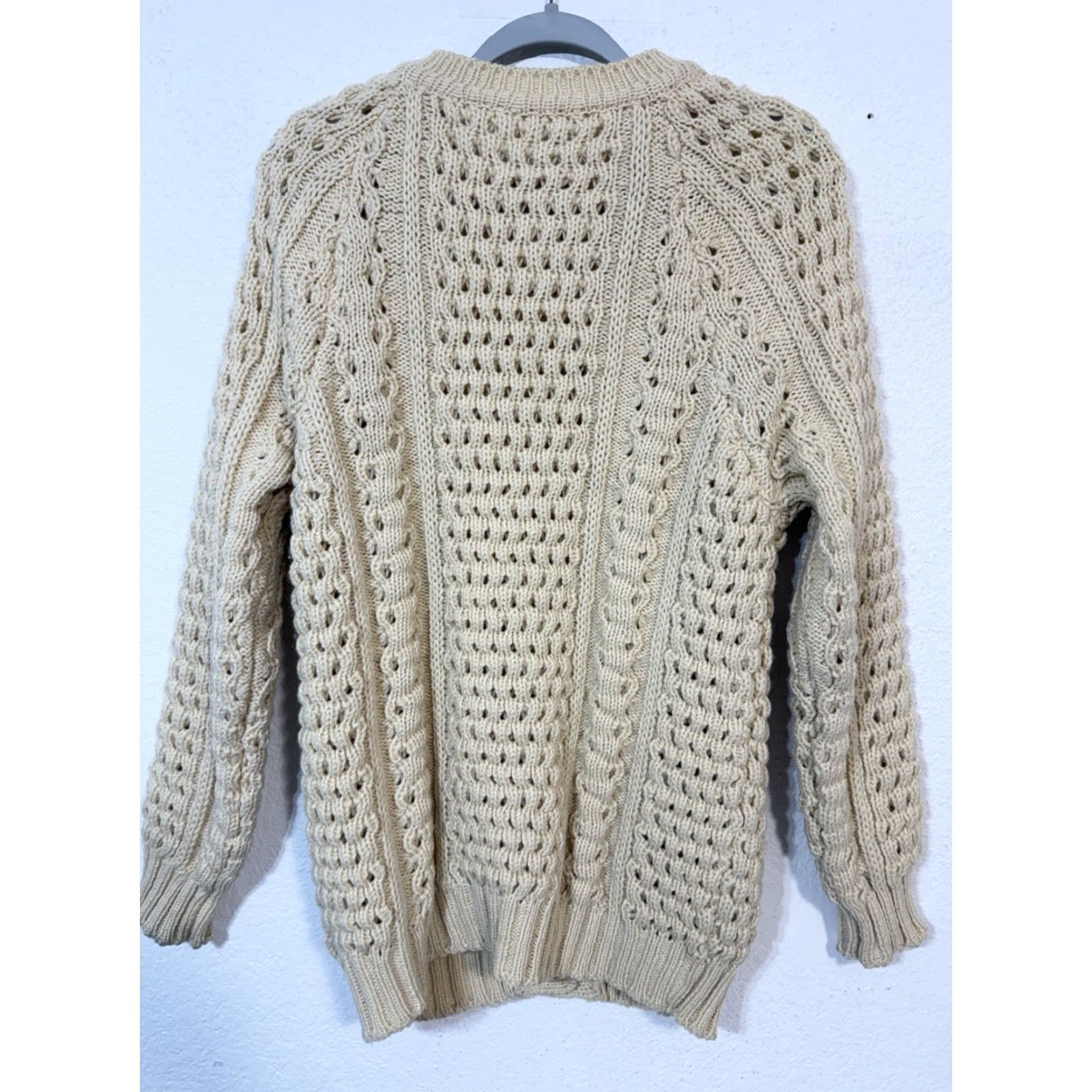 Vintage VTG United Knitwear Fisherman Wool Sweater Cardigan Ireland Mens M Ivory Knitwear Navy? Size US M / EU 48-50 / 2 - 6 Thumbnail