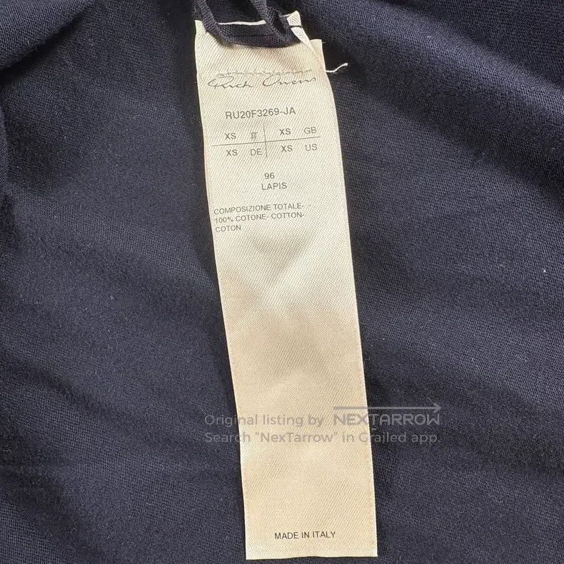 Rick Owens Rick Owens Dark Blue Round Neck Short Sleeve Size US XS / EU 42 / 0 - 4 Thumbnail