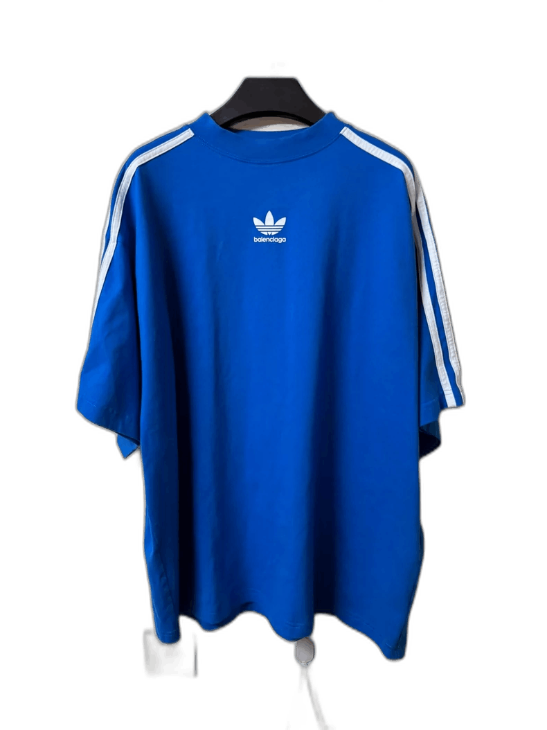 Balenciaga Balenciaga Adidas Collaboration Blue Short Sleeve Shirt Size US M / EU 48-50 / 2 - 1 Thumbnail