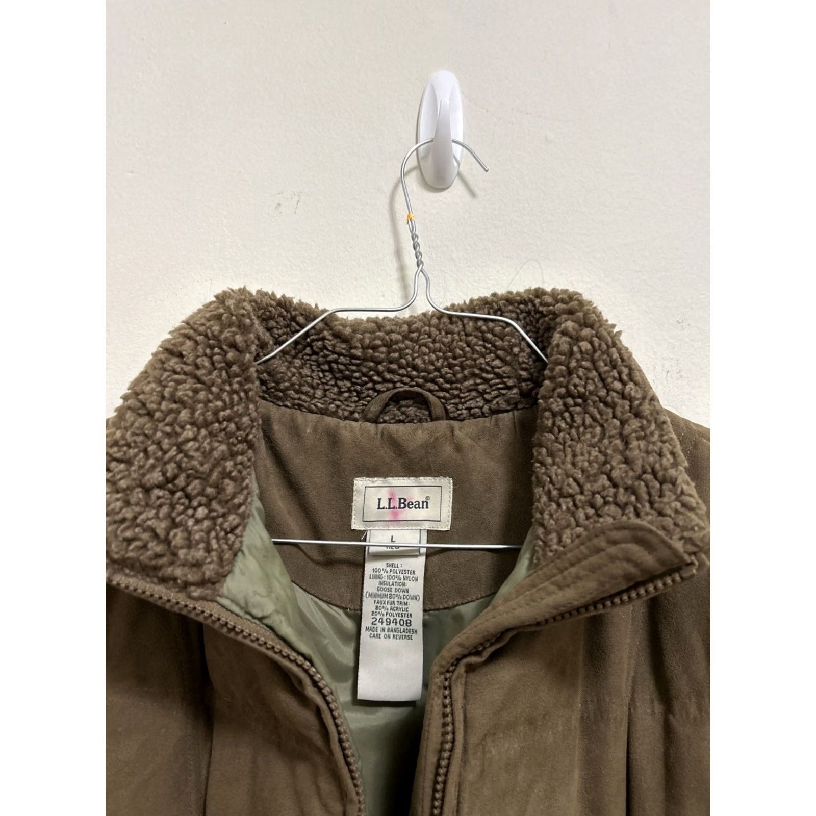 Vintage LL Bean Jacket Womens L Brown Puffer Long Coat Suede Parka Goose Down Fur YKK Size L / US 10 / IT 46 - 6 Thumbnail