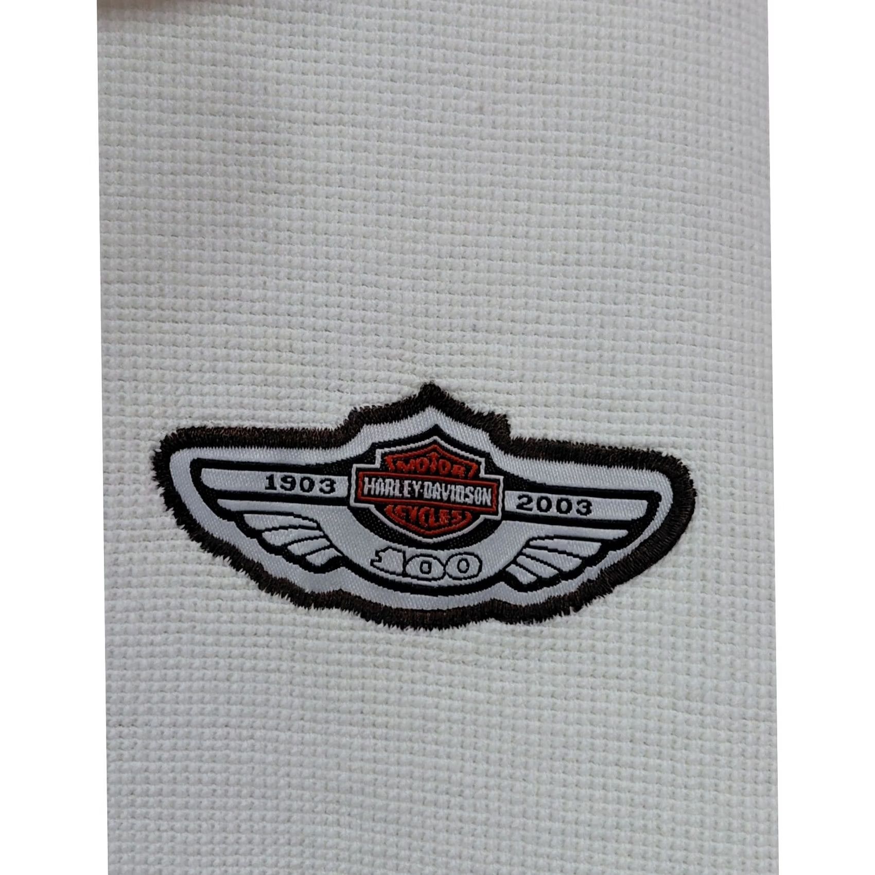 Harley Davidson VINTAGE Harley Davidson Polo Shirt XL White Solid Knit Mens Size US XL / EU 56 / 4 - 4 Thumbnail