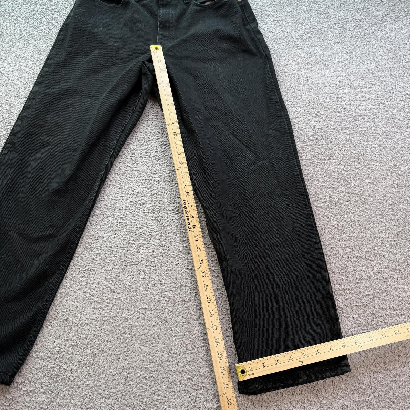 Eddie Bauer Vintage Y2K Eddie Bauer Relaxed Fit Black Washed Jeans 35x32 Size US 35 - 4 Thumbnail
