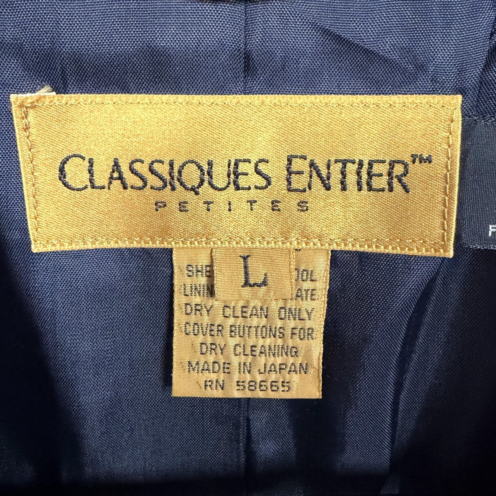 Vintage VINTAGE Classiques Entier Blazer Wool Petite Longline Navy Blue 4-Button Notch Lapel Business Workwear Pant Suit Womens L Size L / US 10 / IT 46 - 6 Thumbnail