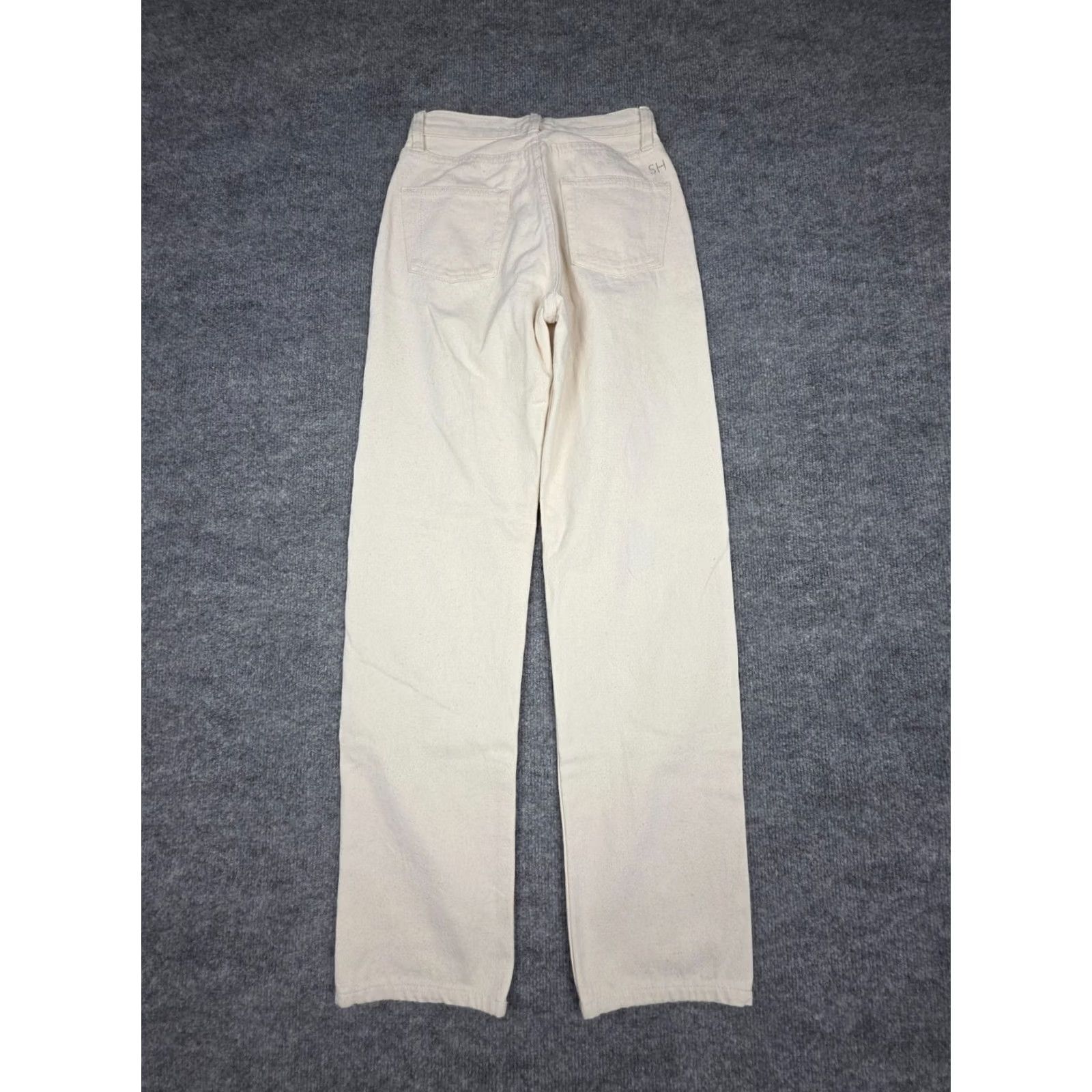 Still Here STILL HERE New York Childhood Jeans Women's 23 Ivory Straight Leg 100% Cotton Denim Straight Womens Size 40" / US 18 - 2 Thumbnail