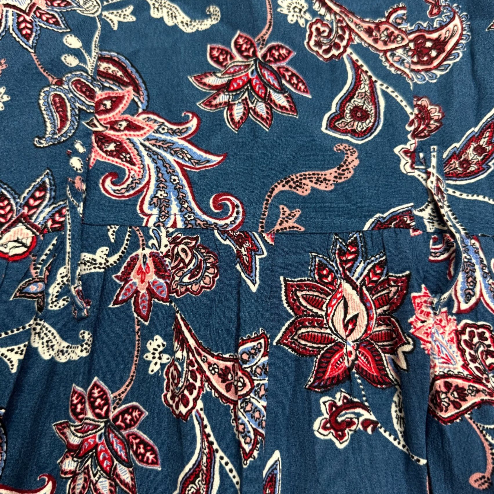 Neiman Marcus Neiman Marcus Paisley Floral A-Line Midi Dress Women Medium Button Down Collared Size M / US 6-8 / IT 42-44 - 5 Thumbnail