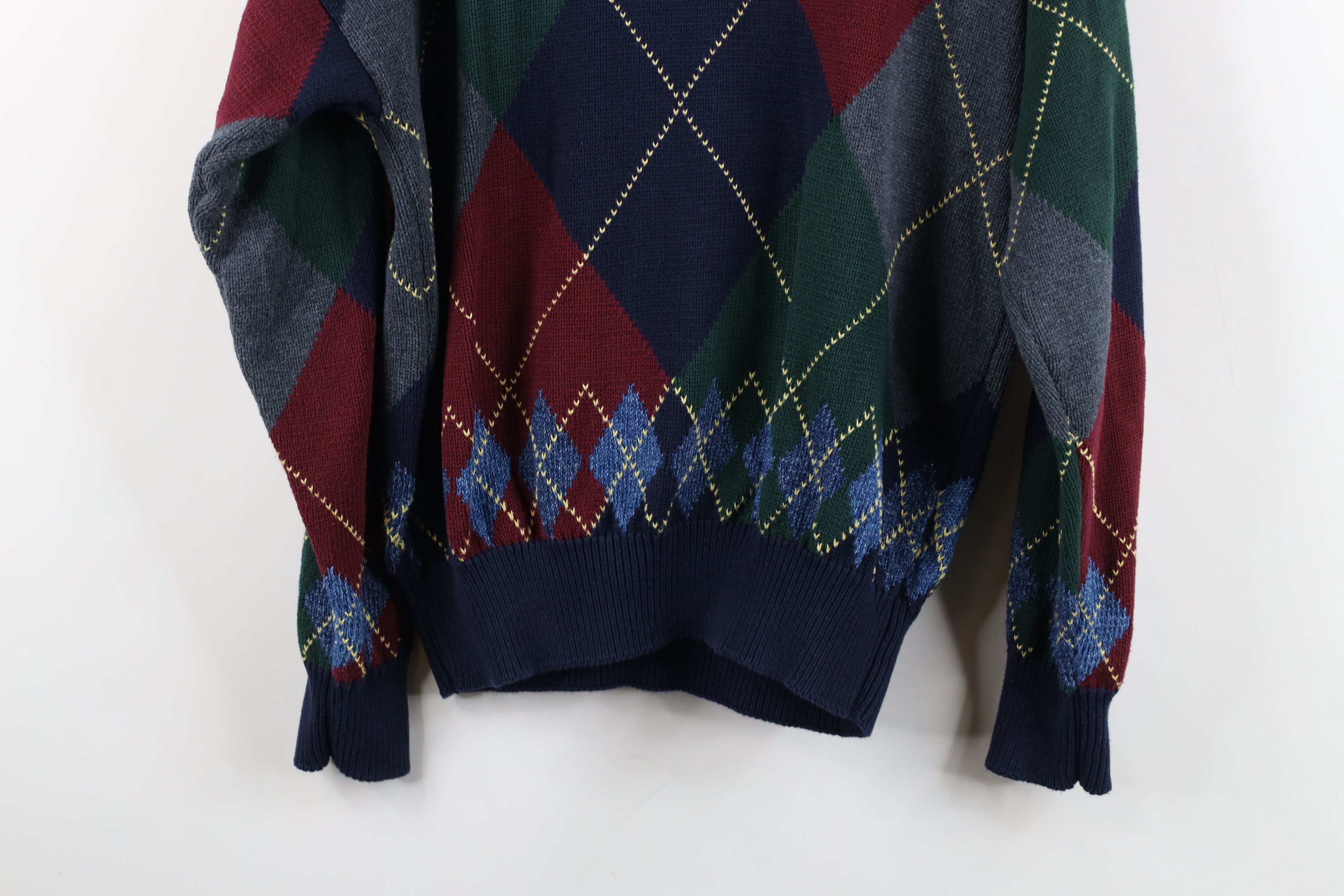 Nautica Vintage 90s Nautica Diamond Argyle Knit Crewneck Sweater Size US S / EU 44-46 / 1 - 14 Thumbnail