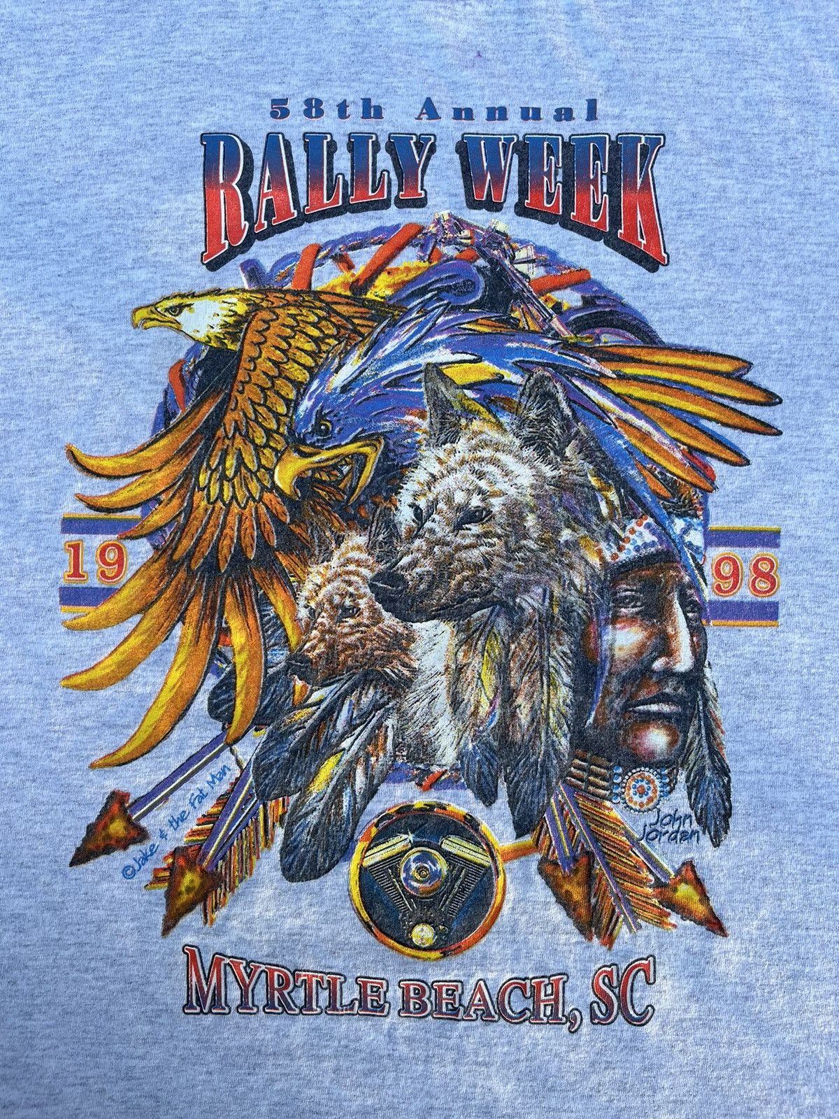 Harley Davidson × Vintage Vintage 90’s Rally Week ”58th Annual” Single Stitch T-Shirt Size US L / EU 52-54 / 3 - 3 Thumbnail