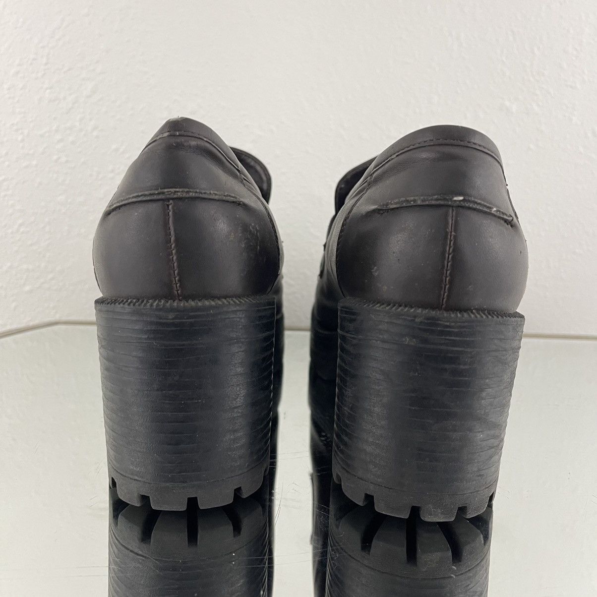 Vintage LOWER EAST SIDE Vintage Brown Faux Leather Platform Loafers Size US 10 / IT 40 - 6 Thumbnail