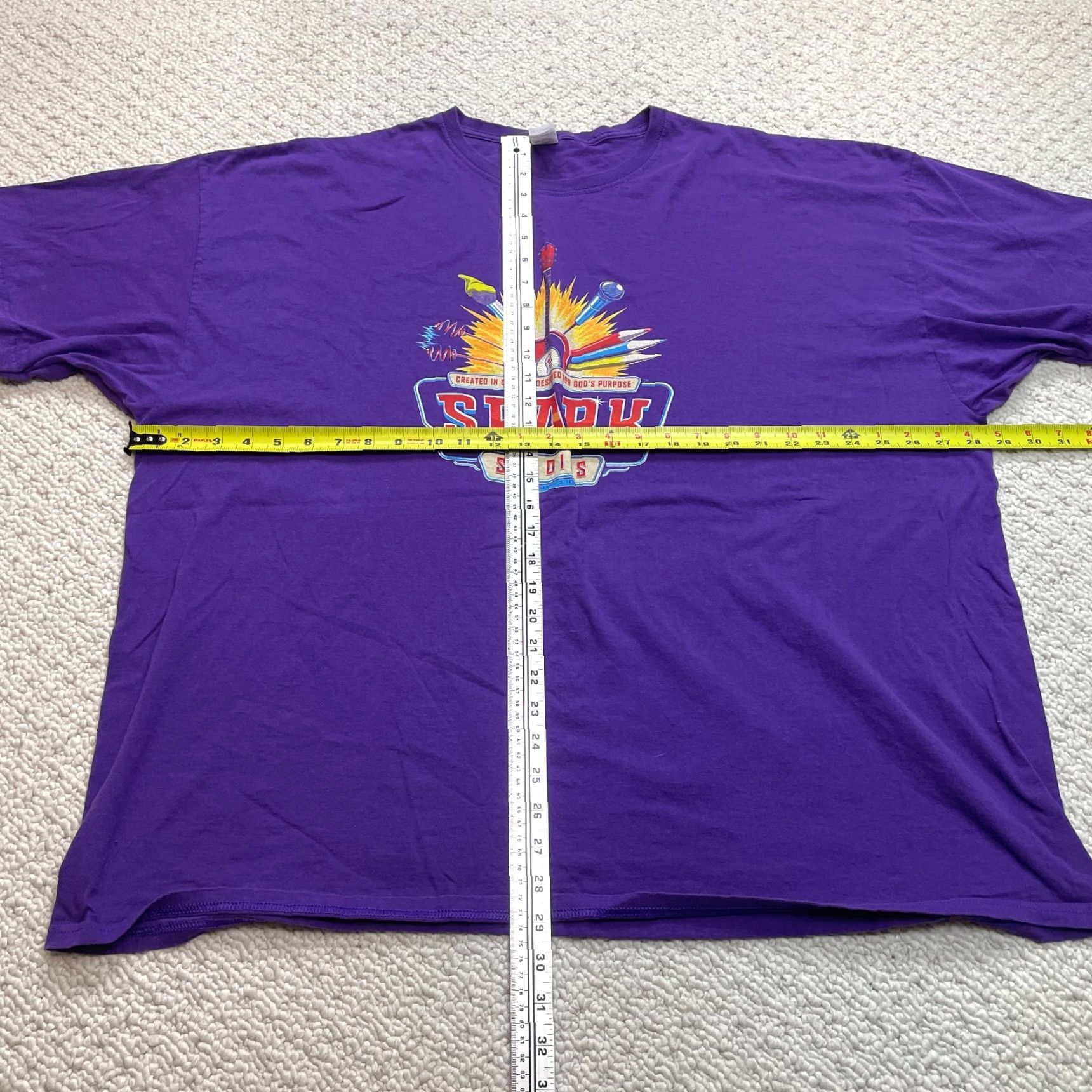 Fruit Of The Loom Fruit of the Loom Shirt Adult 4XL Purple Cotton Short Sleeve Crew Neck Logo Men Regular Vintage: No (But avoid N/A) Size US XXL / EU 58 / 5 - 6 Thumbnail