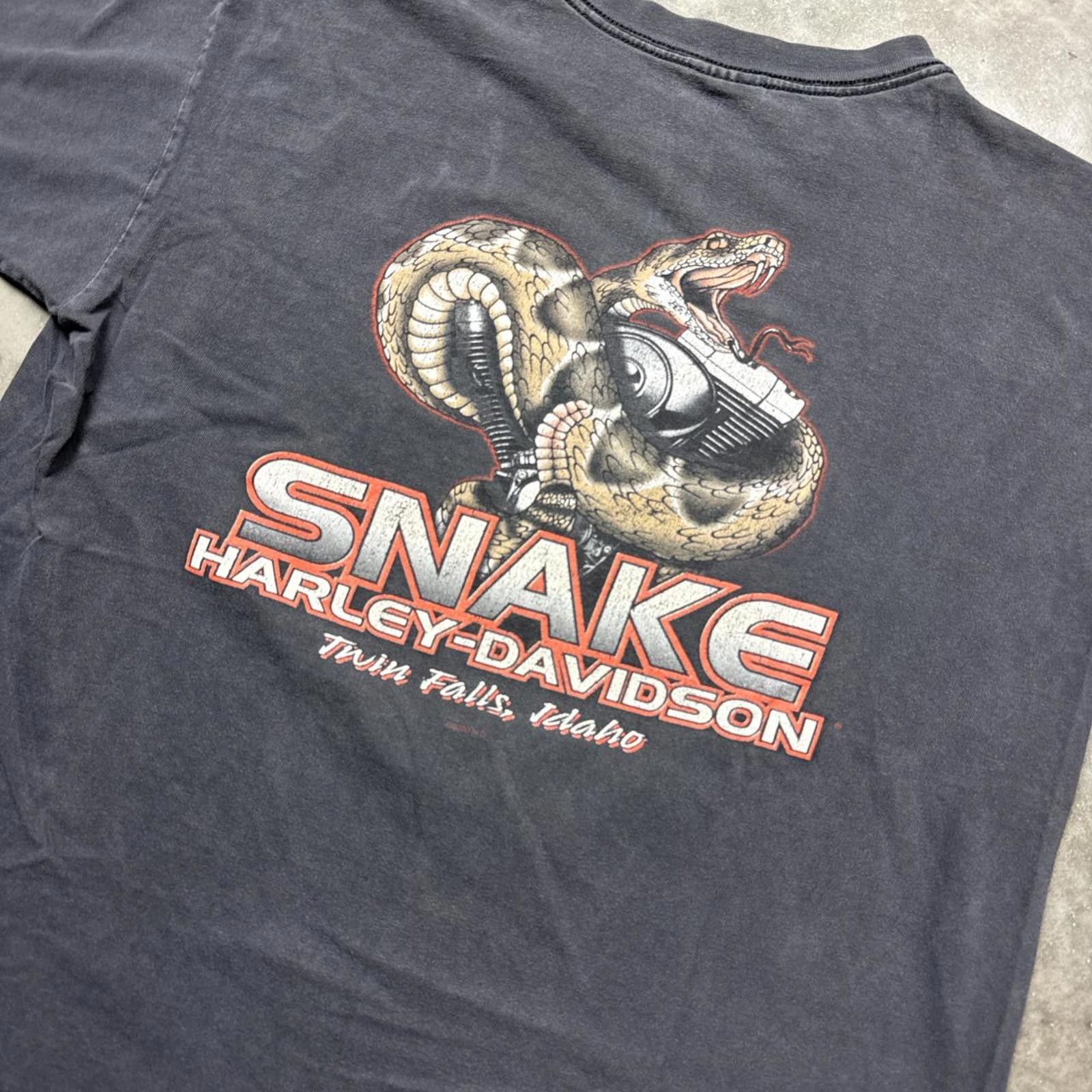 Harley Davidson Harley Davidson Motorcylce Faded 2000 Eagle & Snake T-Shirt Size US XL / EU 56 / 4 - 4 Thumbnail