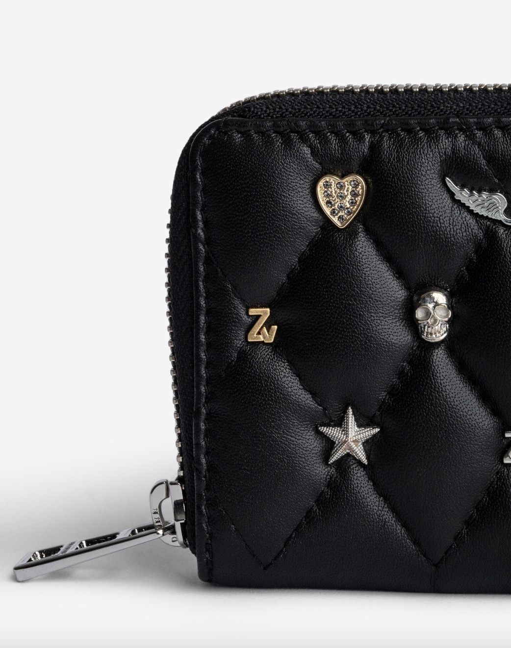 Zadig & Voltaire Zadig&Voltaire Mini Charms Wallet in Black Leather Size ONE SIZE - 4 Thumbnail