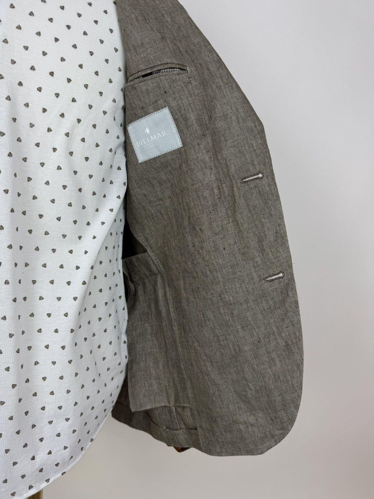 Other Dielmar Fratelli Ormezzano linen blazer herringbone size 50 Size 50R - 11 Thumbnail