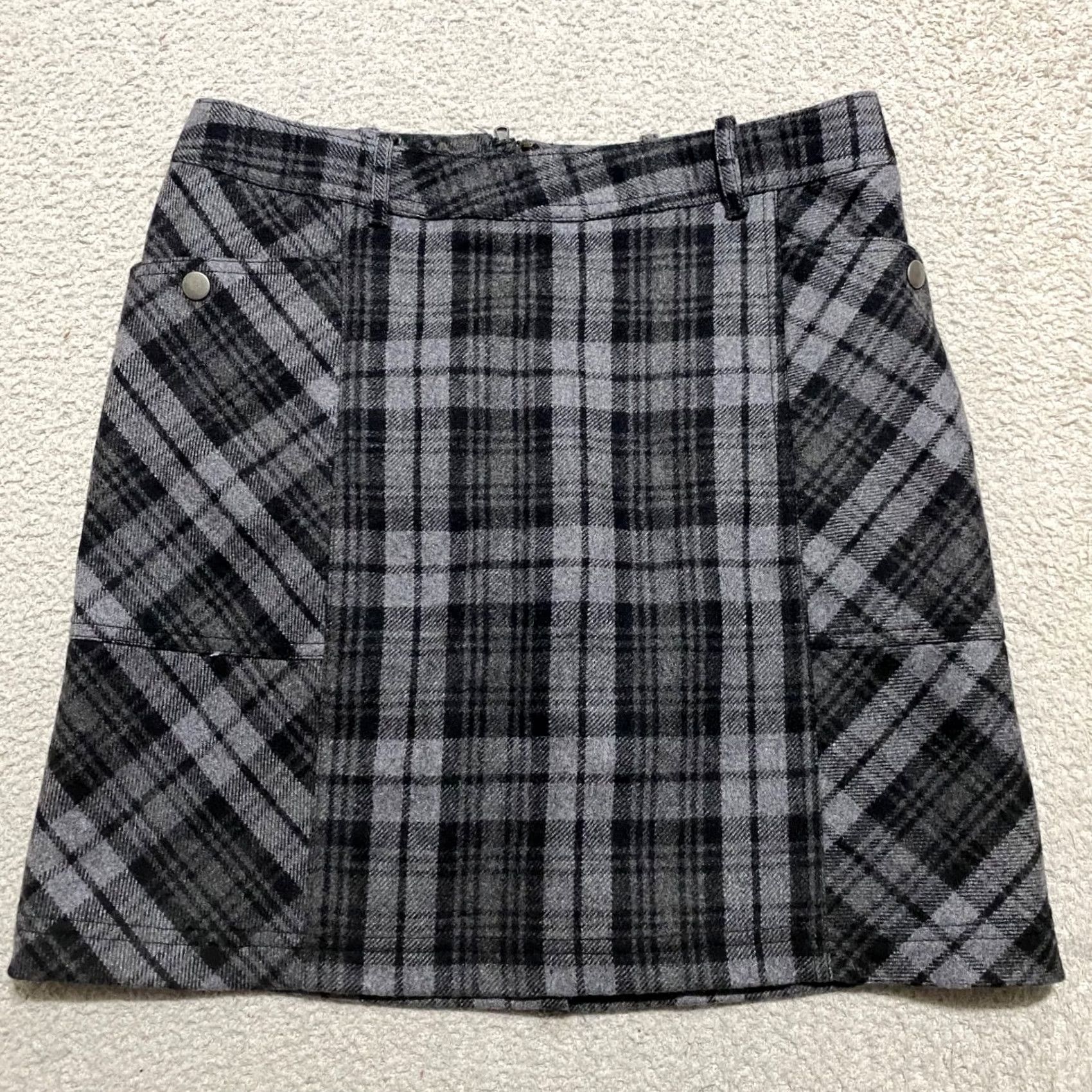 Eddie Bauer Eddie Bauer Womens Skirt Gray Plaid Mini Lined Wool 4 XS? Size 27" / US 4 / IT 40 - 2 Thumbnail