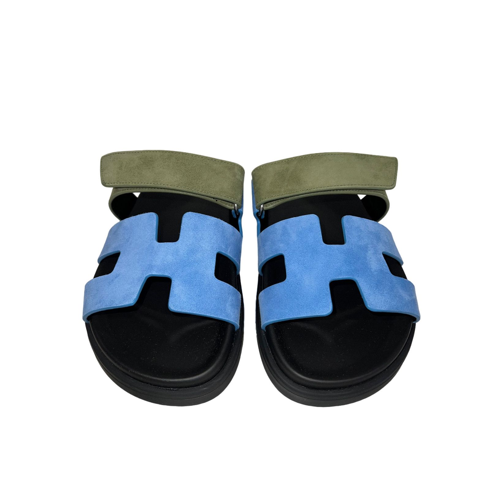 Hermes Hermes Chypre Sandal Blue Cameo Vert Celadon Green Strap Size US 7.5 / IT 37.5 - 9 Thumbnail