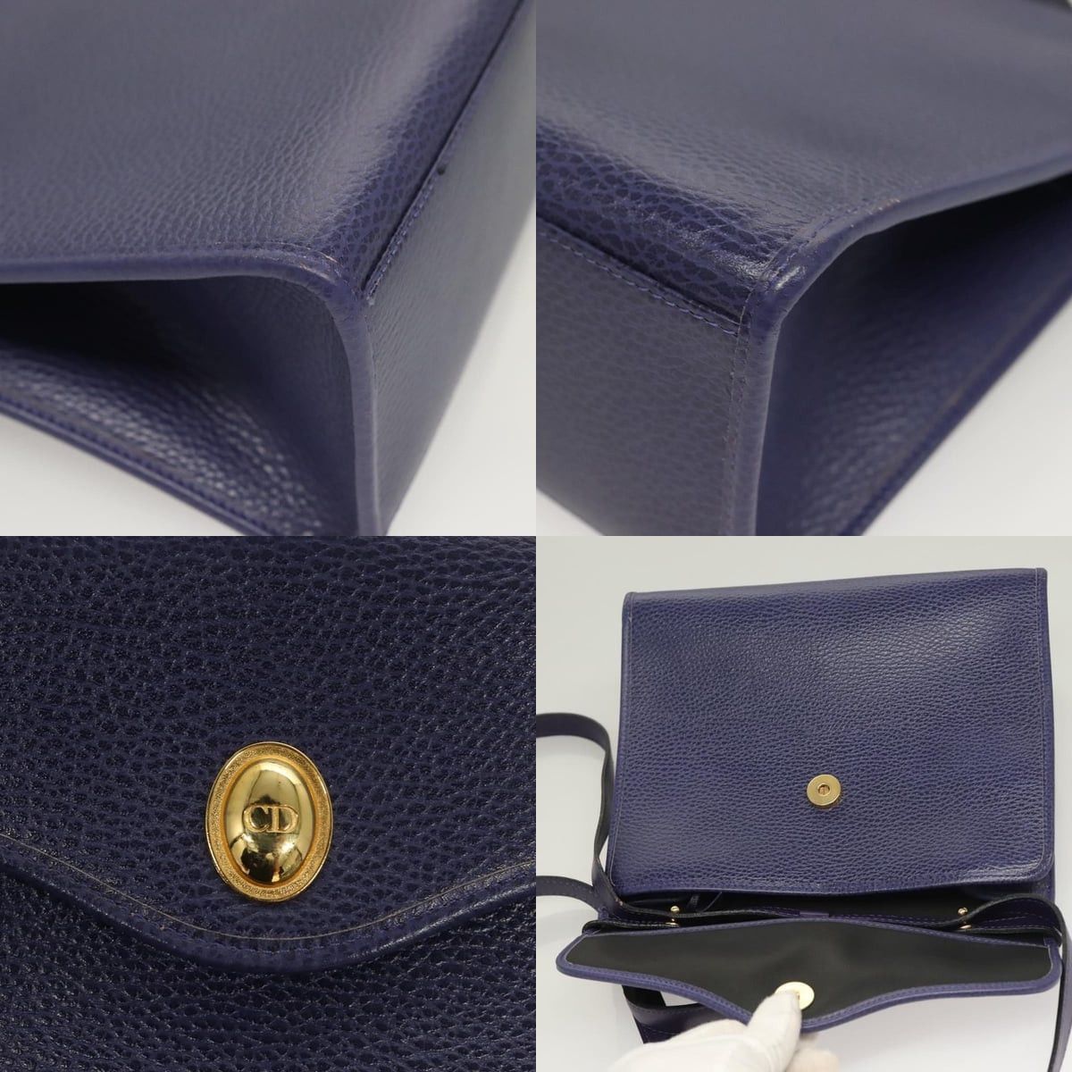 Dior DIOR Hand Bag Leather Gold Purple Gray Size ONE SIZE - 11 Thumbnail