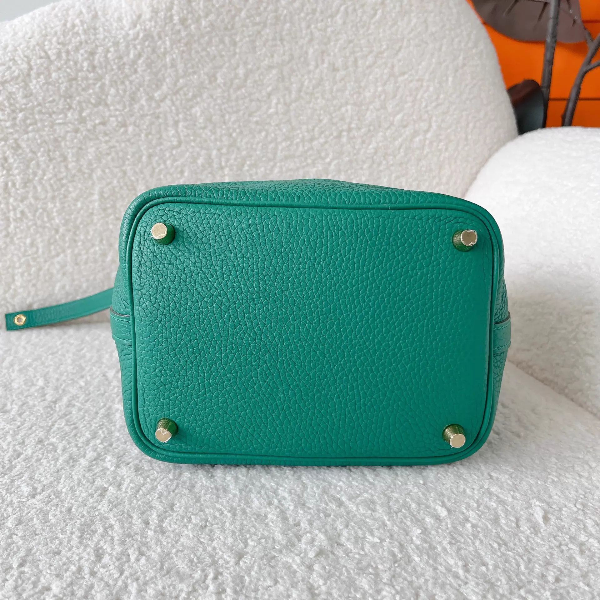 Hermes Hermes Picotin Lock 18 Velvet Green Gold Size ONE SIZE - 7 Thumbnail