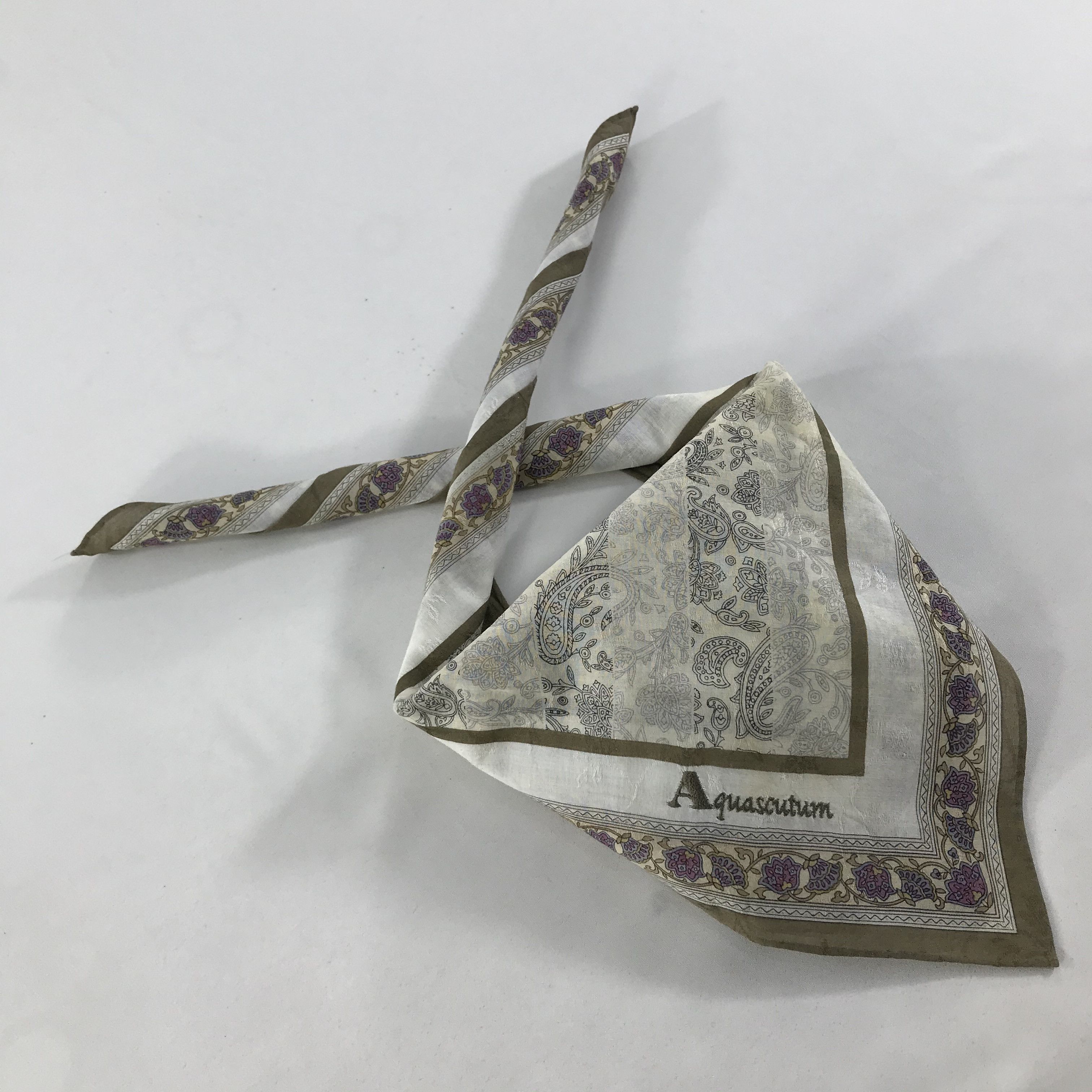 Aquascutum × Vintage Aquascutum Bandana / Handkerchief / Neckerchief - S1731 Size ONE SIZE - 4 Thumbnail