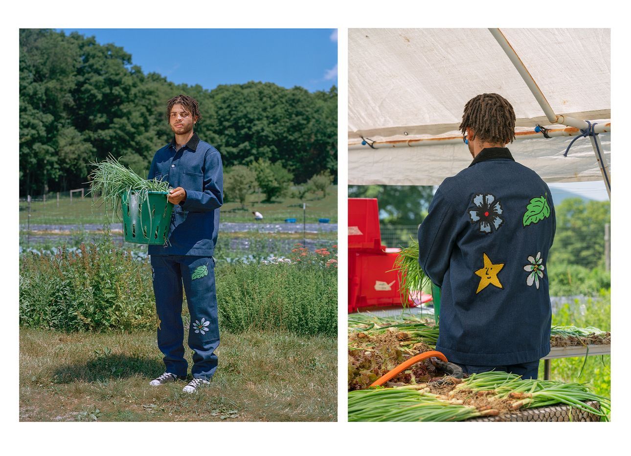 Sky High Farm Workwear Embroidered Denim Chore Coat Size US M / EU 48-50 / 2 - 4 Thumbnail