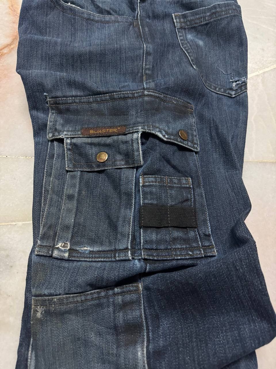Rusty Trashed💥Vtg Bluster Multipocket Double Knee Distressed Jean Size US 31 - 15 Thumbnail