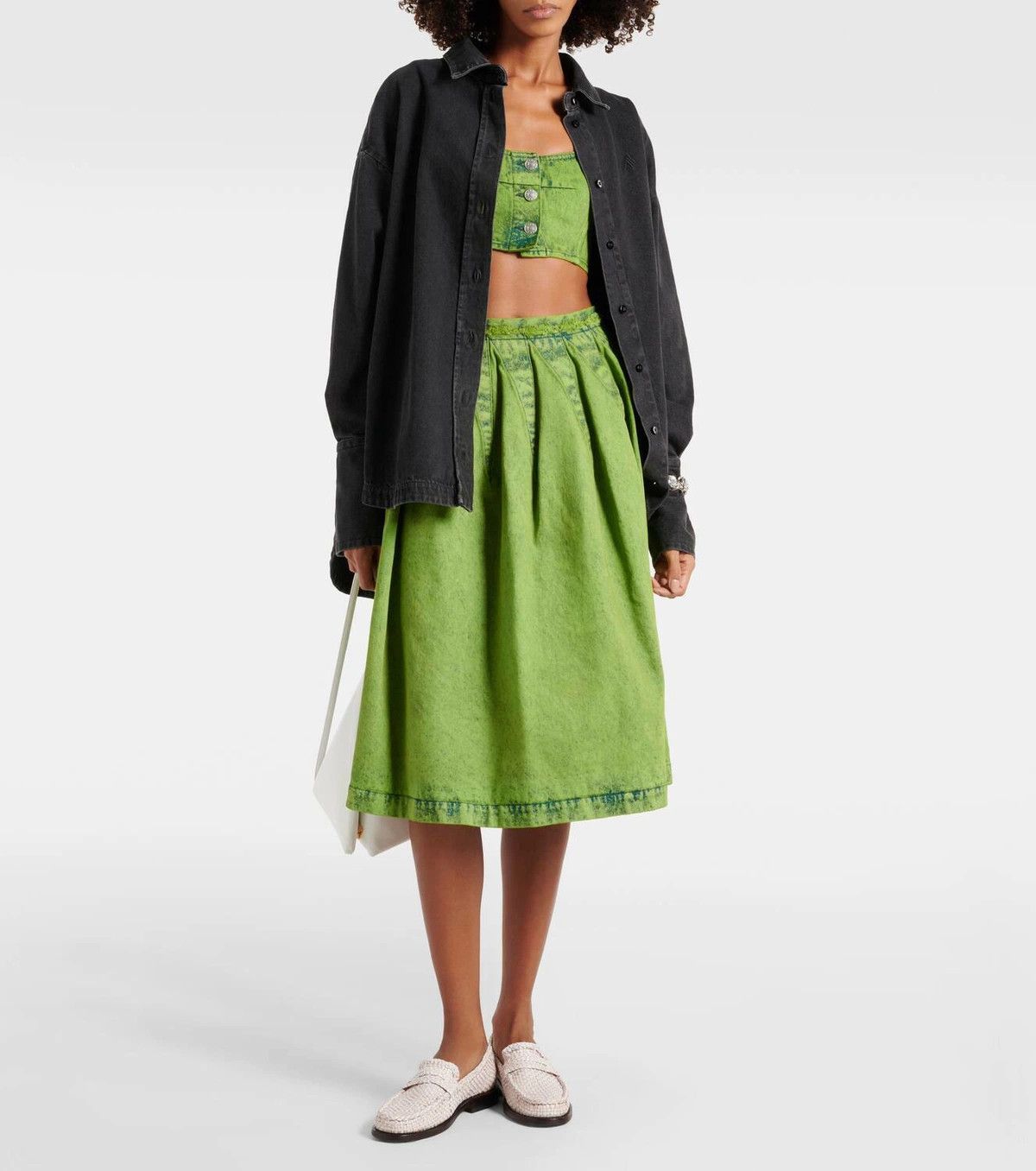 Marni o1y1125 Crop Top in Green Size XS / US 0-2 / IT 36-38 - 4 Thumbnail