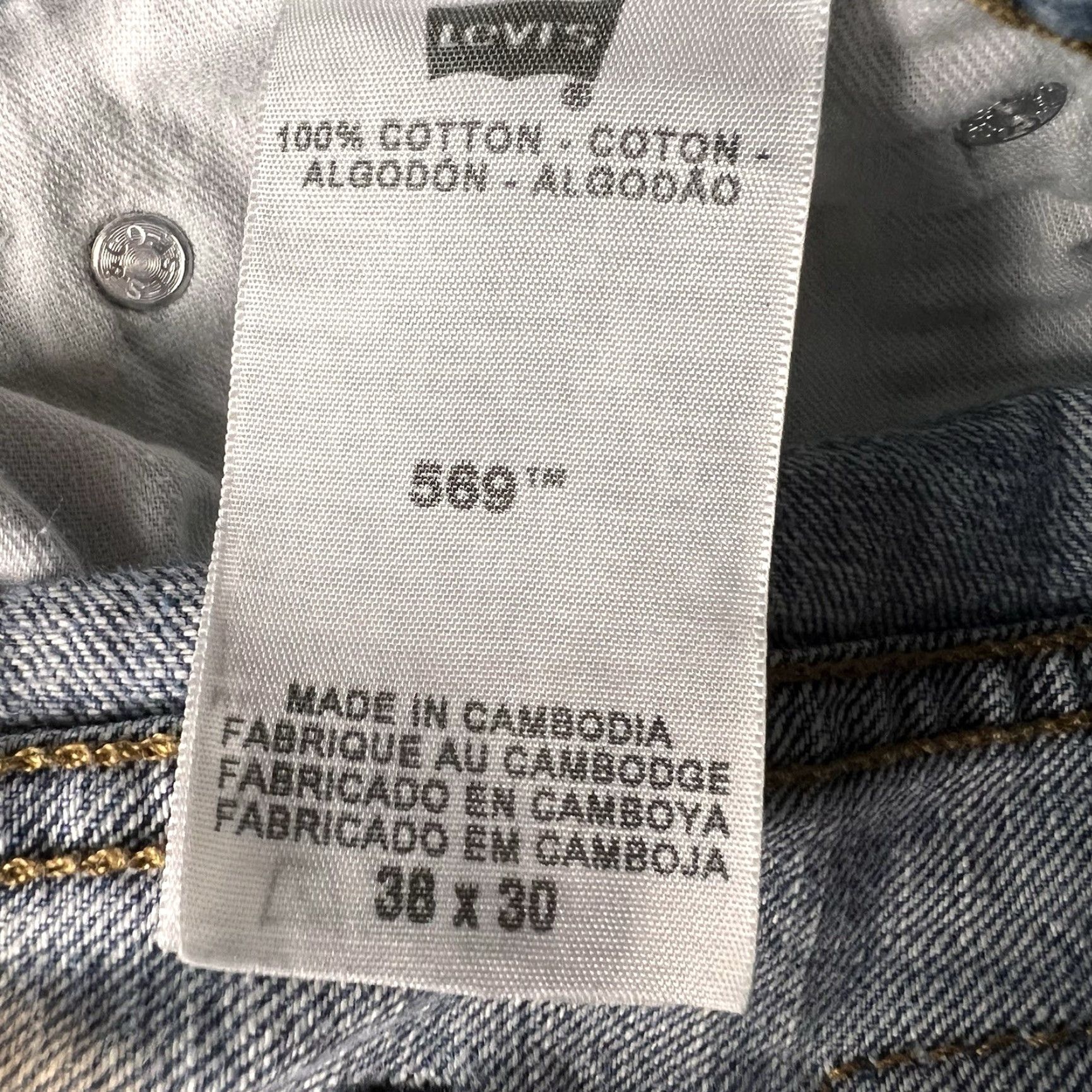 Levi's Levi's 569 Jeans Mens 38x30 Blue Denim Relaxed Straight Work Casual Belt Loops 5-Pocket Typography: Levi's 569 500 Series USA Classic Size US 38 / EU 54 - 3 Thumbnail