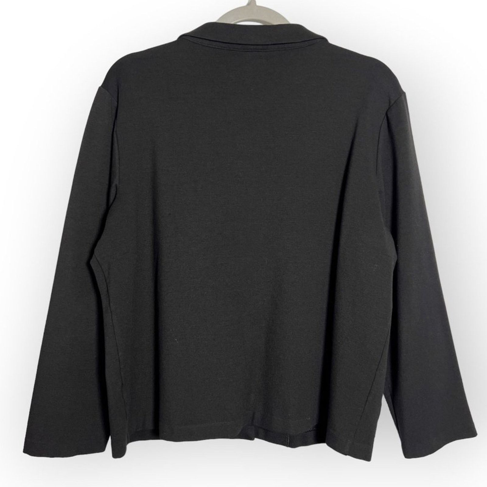 Eileen Fisher Eileen Fisher Black Stretch Blazer Pockets USA Size L Size L / US 10 / IT 46 - 2 Thumbnail