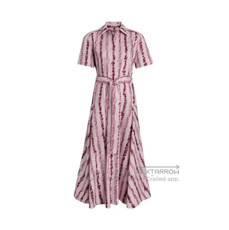 Burberry Burberry Pink Printed Cotton Short Sleeve Dress. Size M / US 6-8 / IT 42-44 - 1 Thumbnail