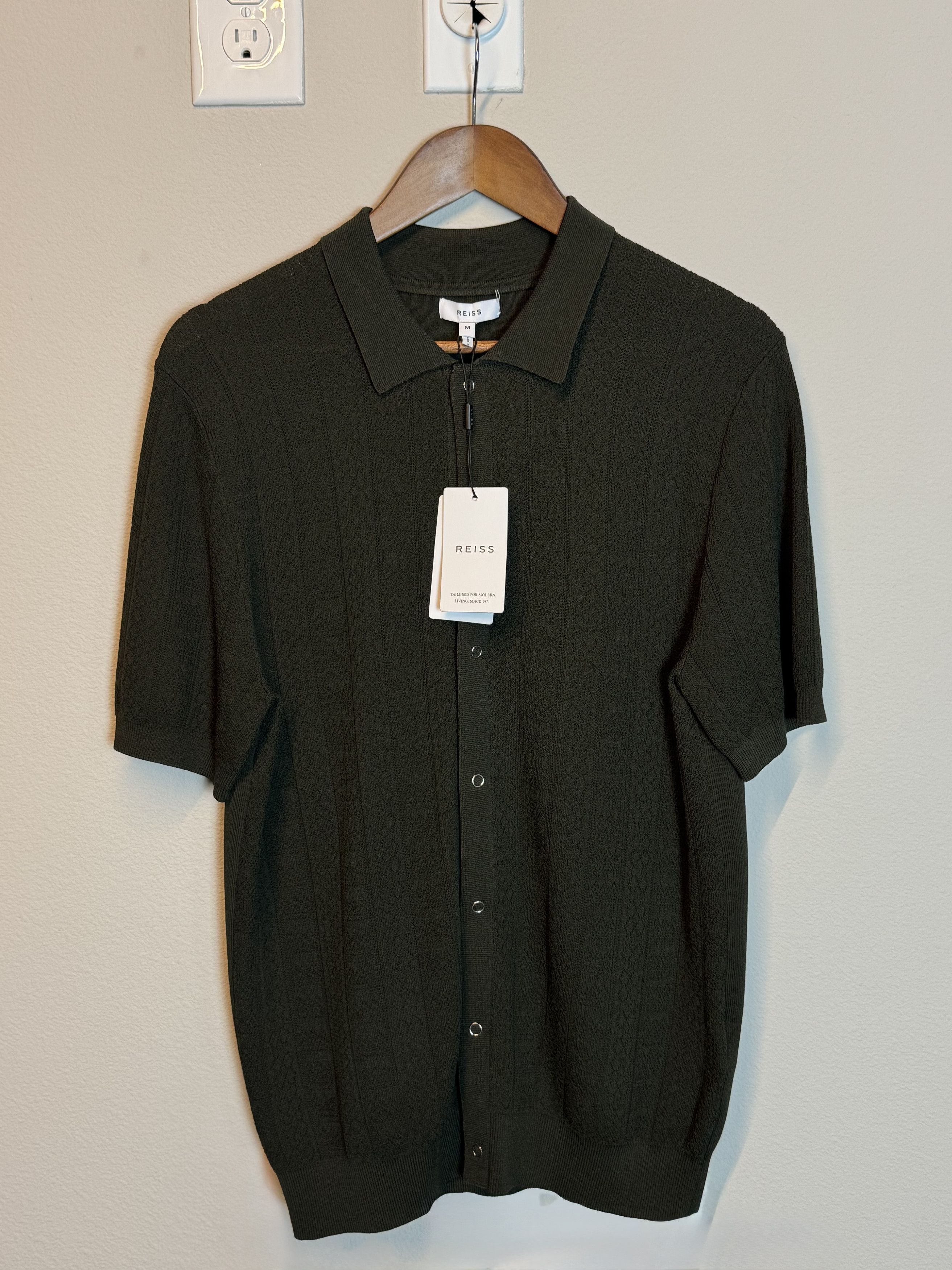 Reiss Textured Detail Button Down Polo Size US M / EU 48-50 / 2 - 1 Thumbnail