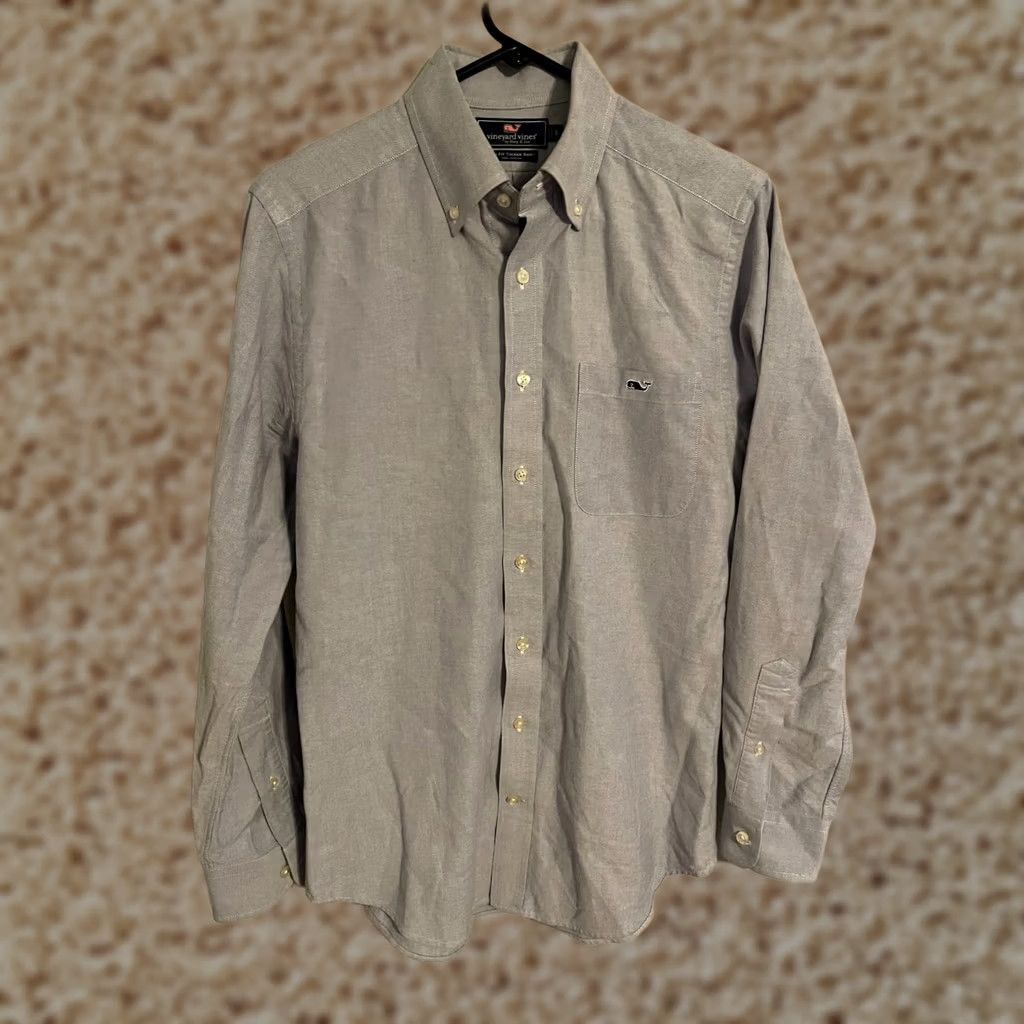 Vineyard Vines Vineyard Vines Shirt Slim Fit Tucker Shirt Chambray Button Up Dress Shirt L/S Blue Men's S Size 36R - 1 Thumbnail