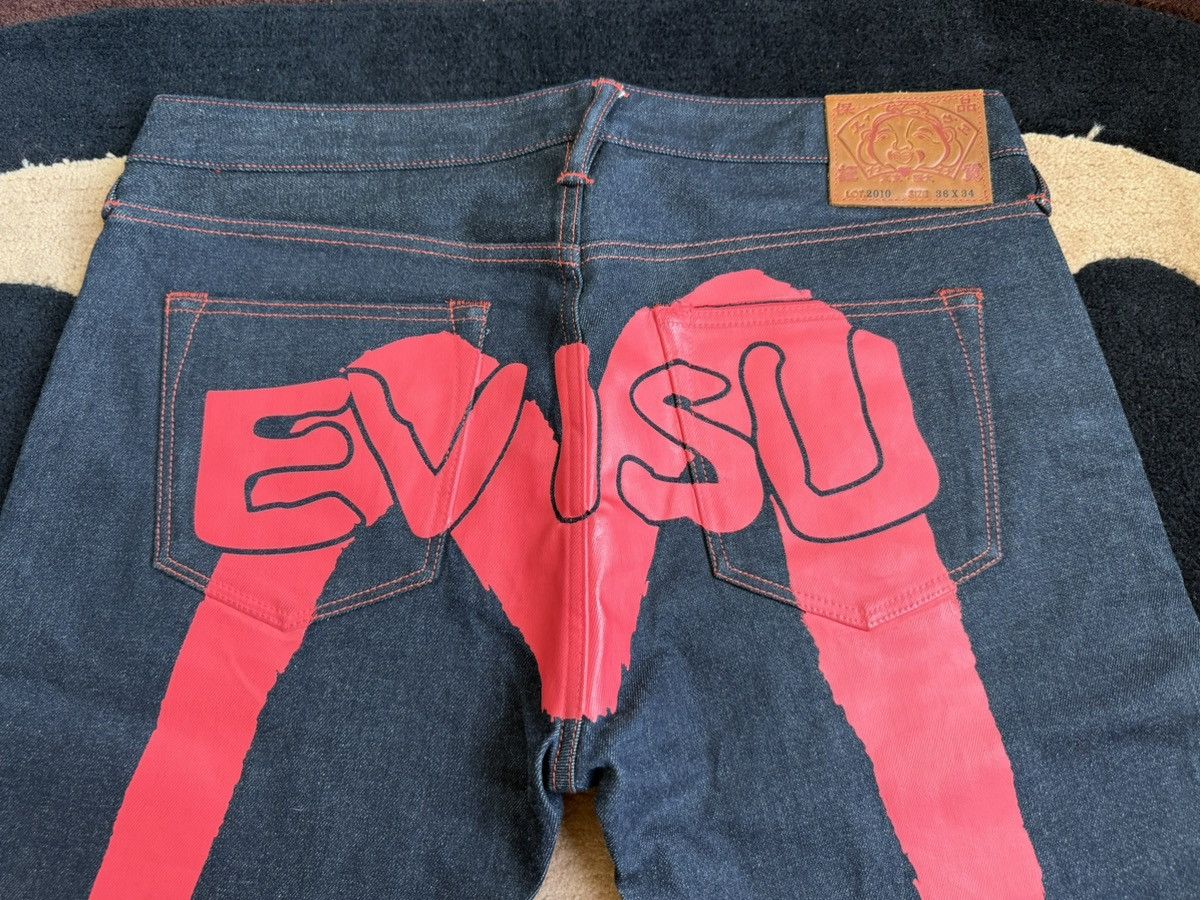 Evisu EVISU red painting daicock style jeans！size：36x34 Size US 36 / EU 52 - 5 Thumbnail