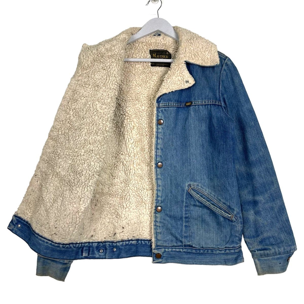 Vintage × Western Rise 💥80s VINTAGE MAVERICK DENIM SHERPA JEAN JACKET Size US M / EU 48-50 / 2 - 2 Thumbnail