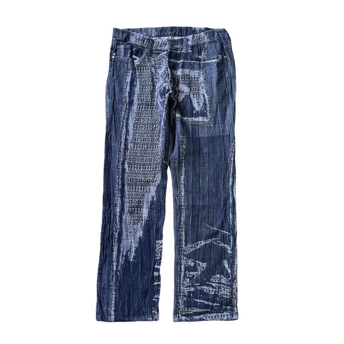 1990s Archive Vintage Issey Miyake Men Sashiko Denim Pants
