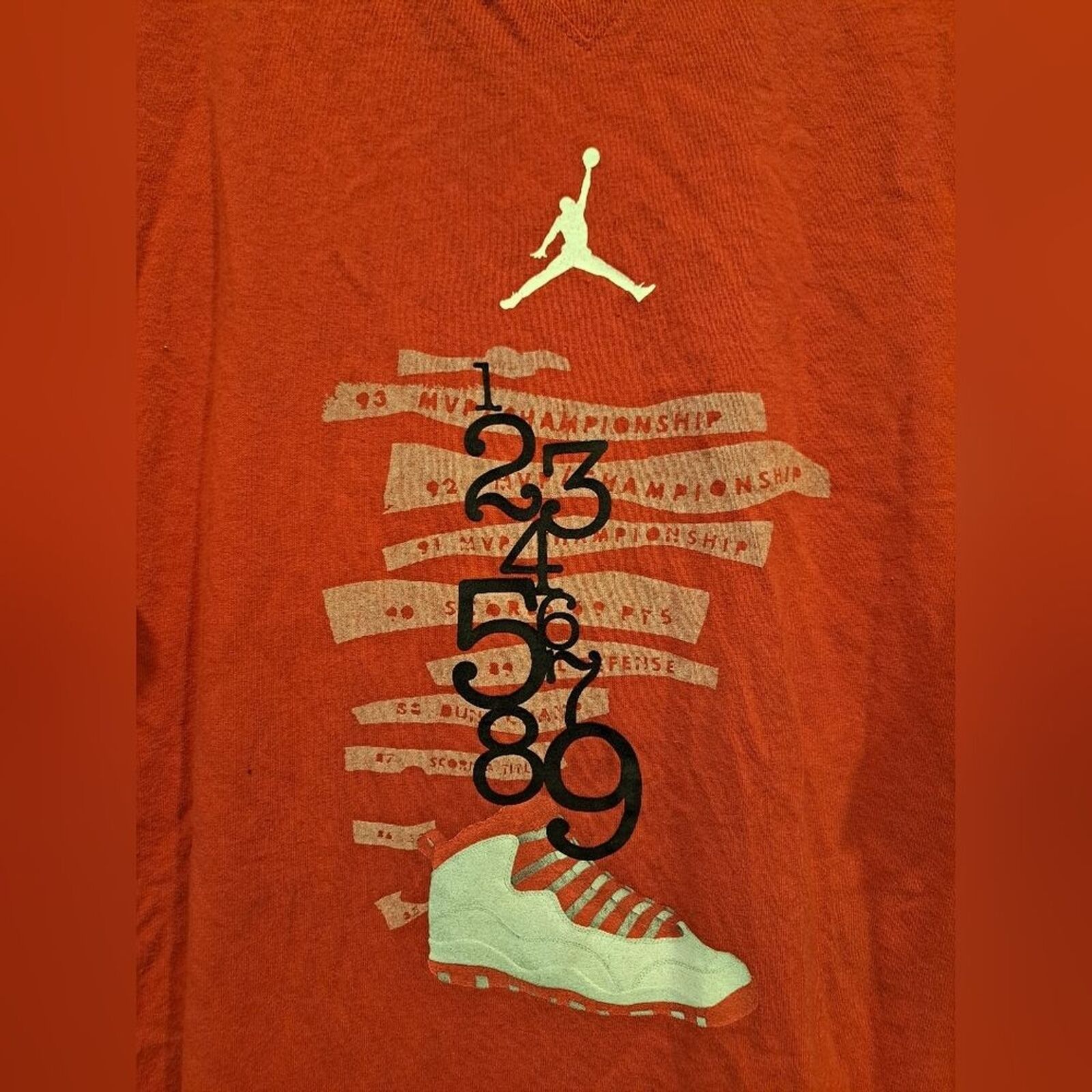 Nike Vintage 2000s Nike Air Jordan 10 Michael Jordan T-Shirt XL Size US XL / EU 56 / 4 - 3 Thumbnail