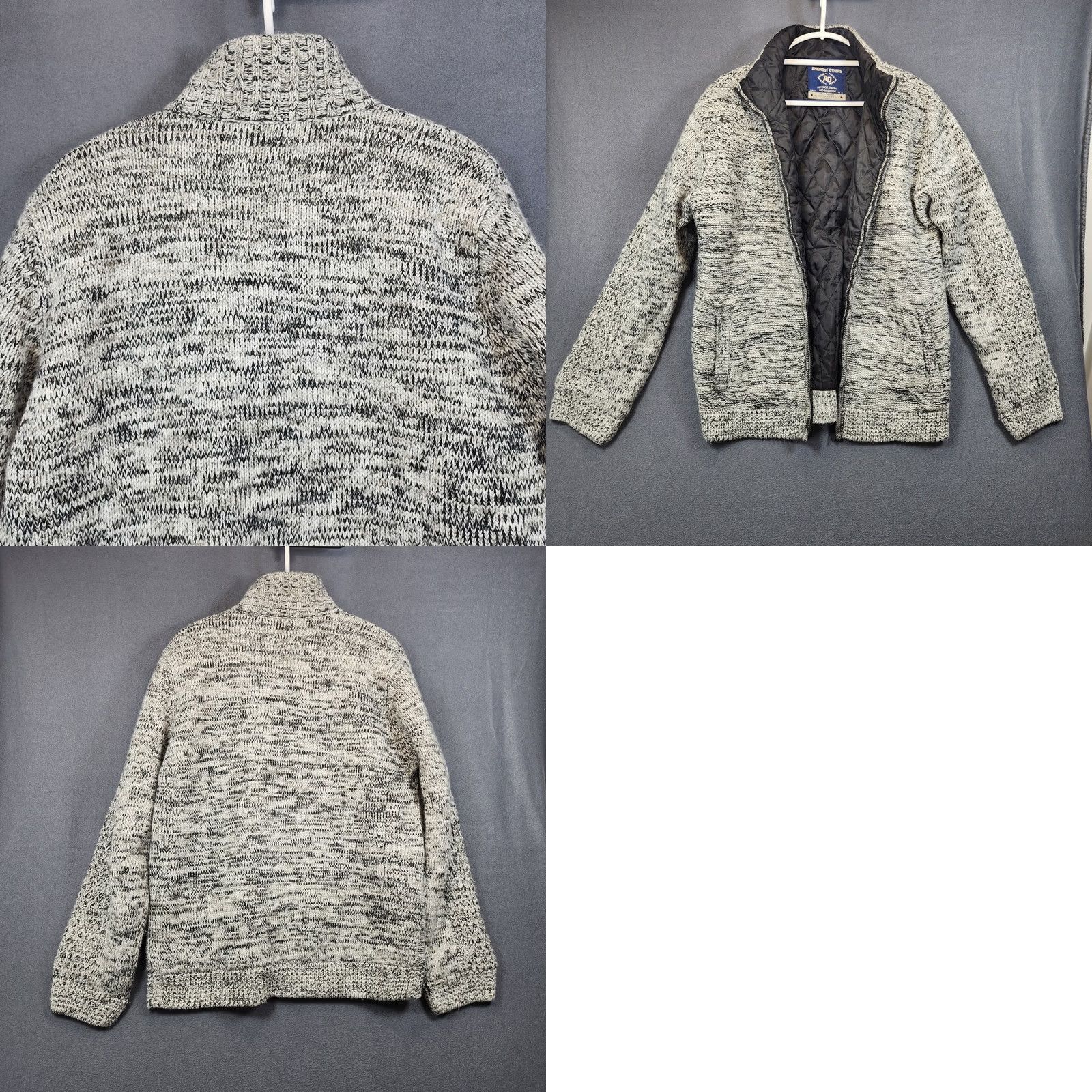 Other Amongst Others Mens Sweater Jacket XL Grey Full Zip Insulated Quilt Lined Casual Jacket Coatigan Mens XL Grey, Full Zip, Cardigan? Size US XL / EU 56 / 4 - 9 Thumbnail
